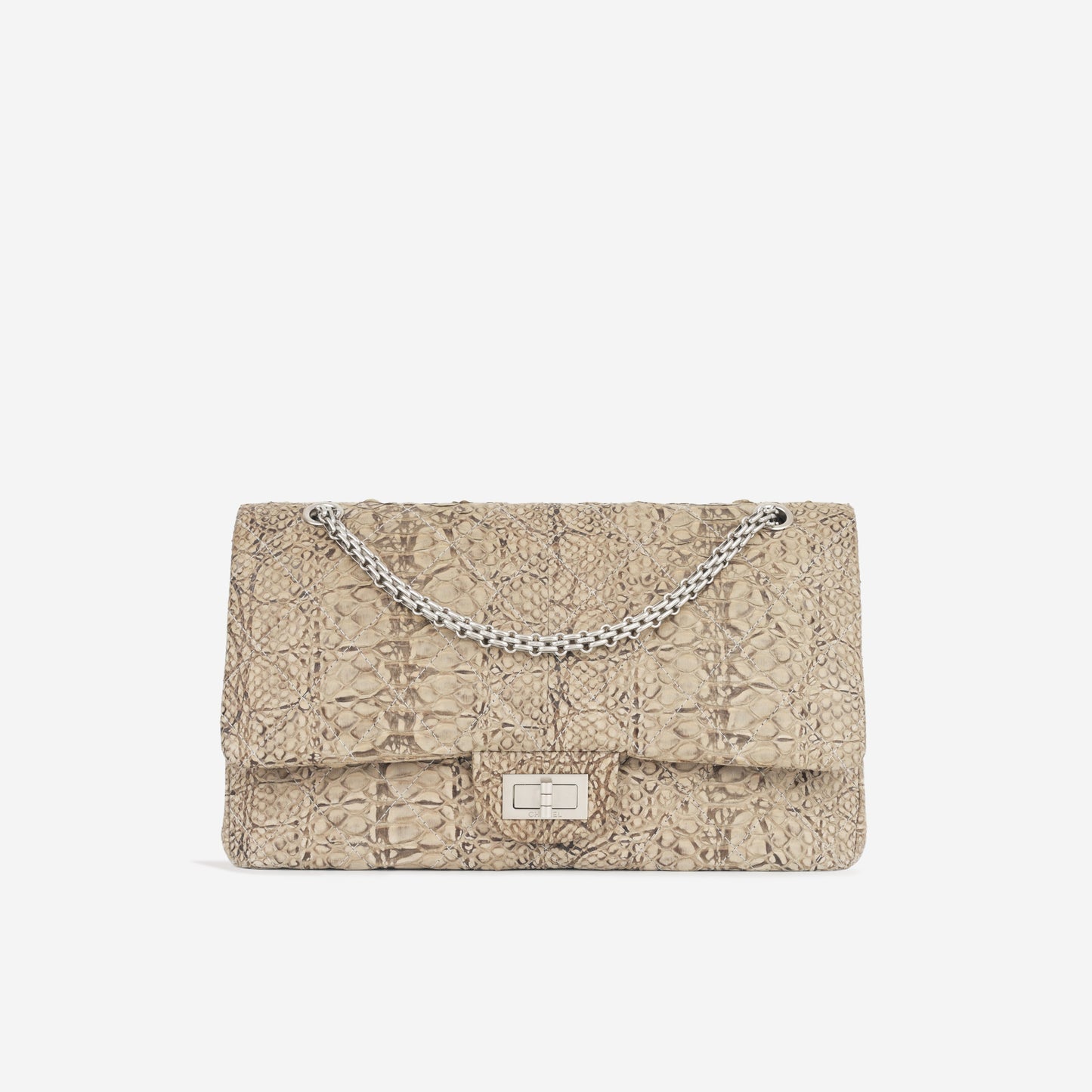 Chanel Classic Flap Lambskin Silver Shoulder Bag Style 3