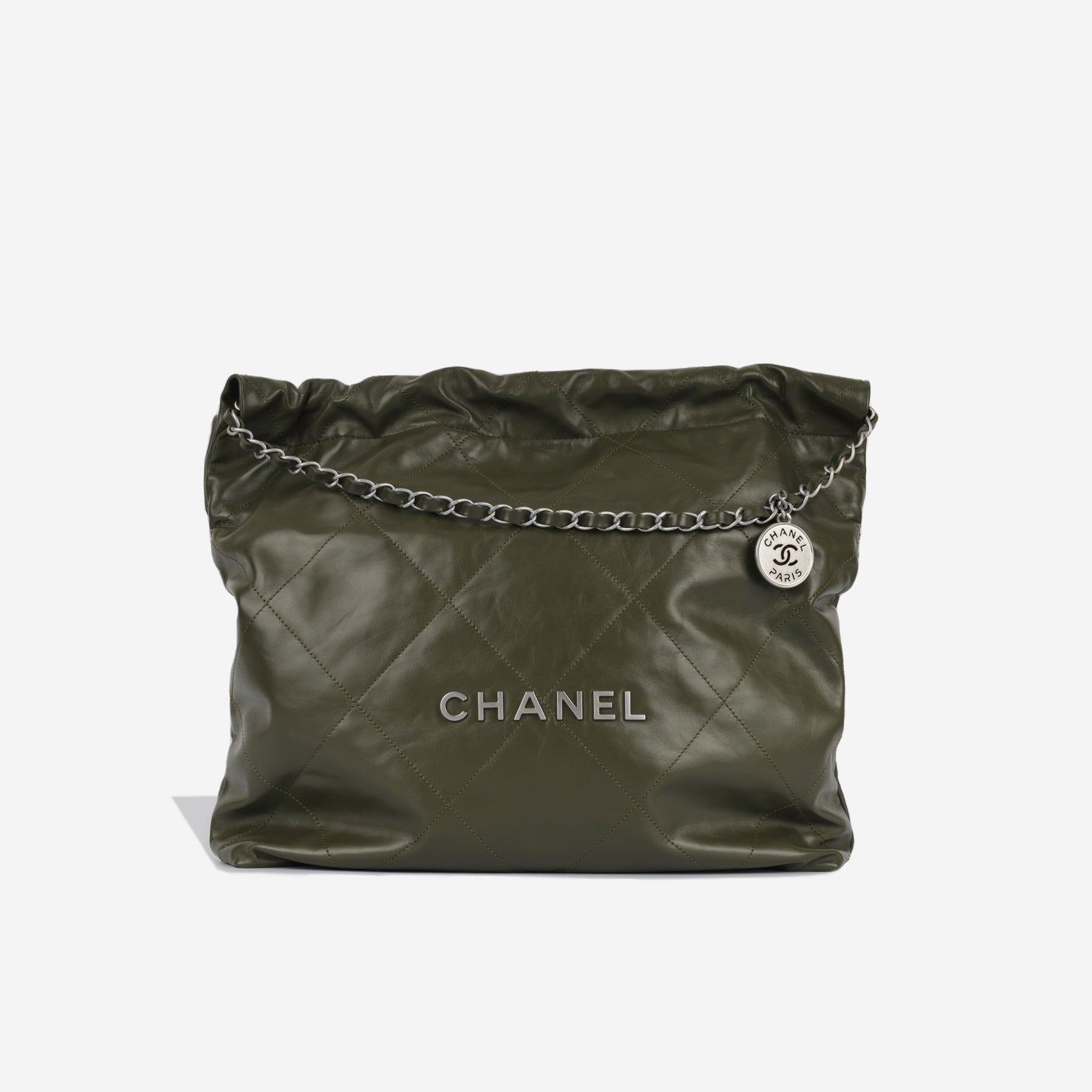 Chanel Chanel 22 Calfskin Silver Tote Bag