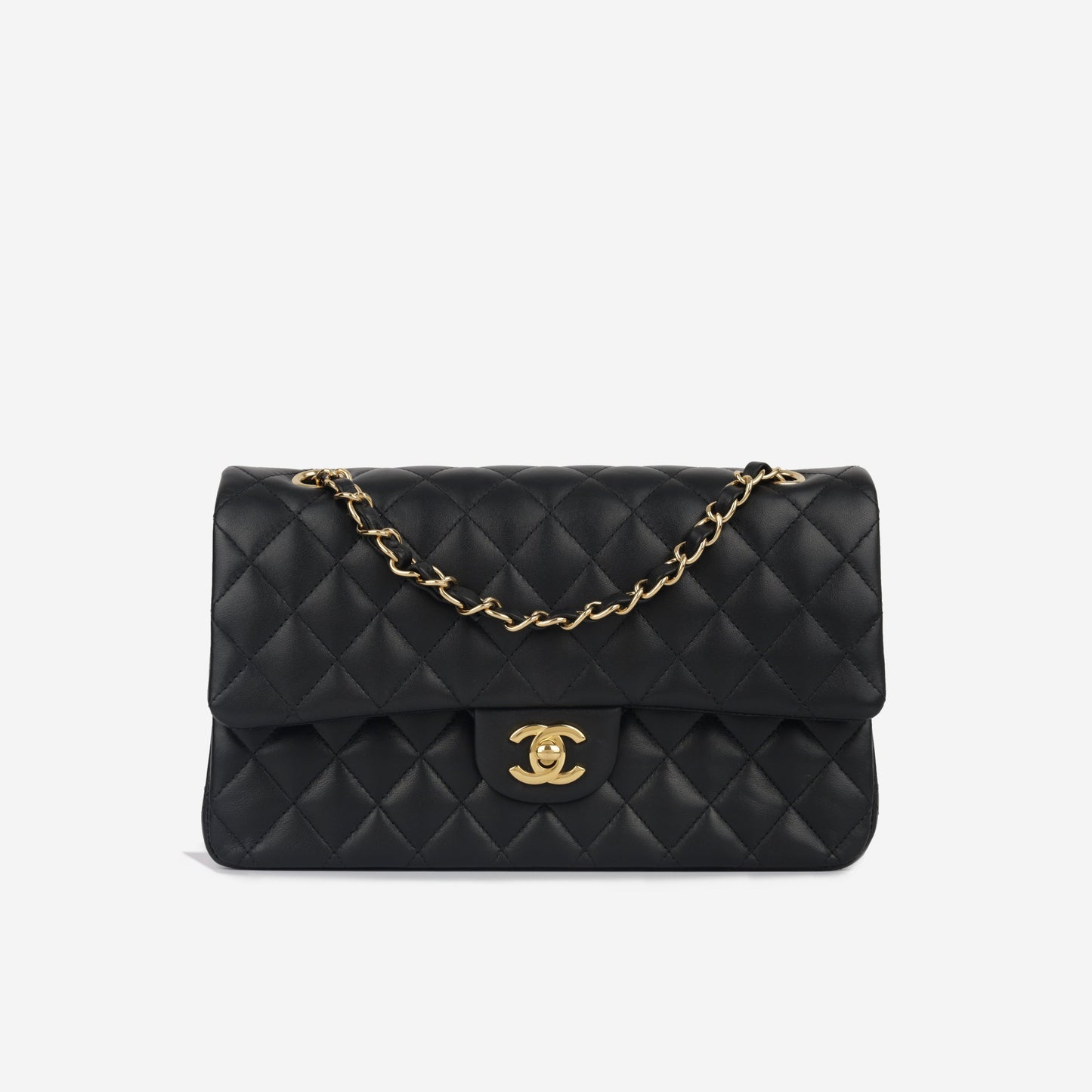 Chanel Classic Flap Lambskin Black Shoulder Bag Style 92