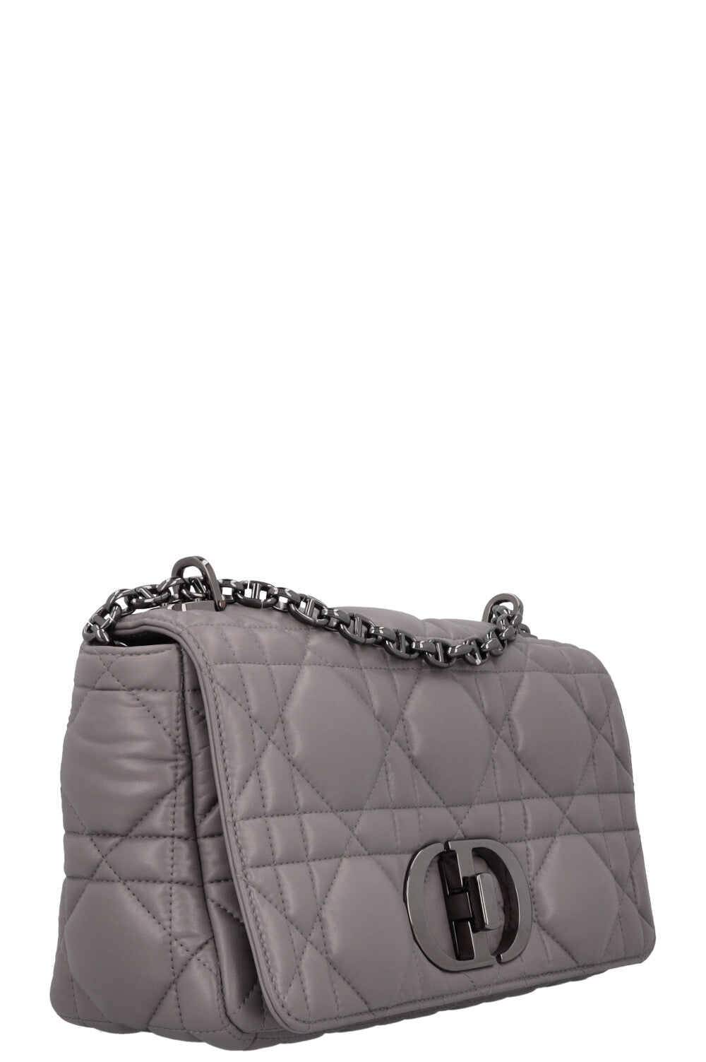 Dior Caro Cannage Grey Shoulder Bag