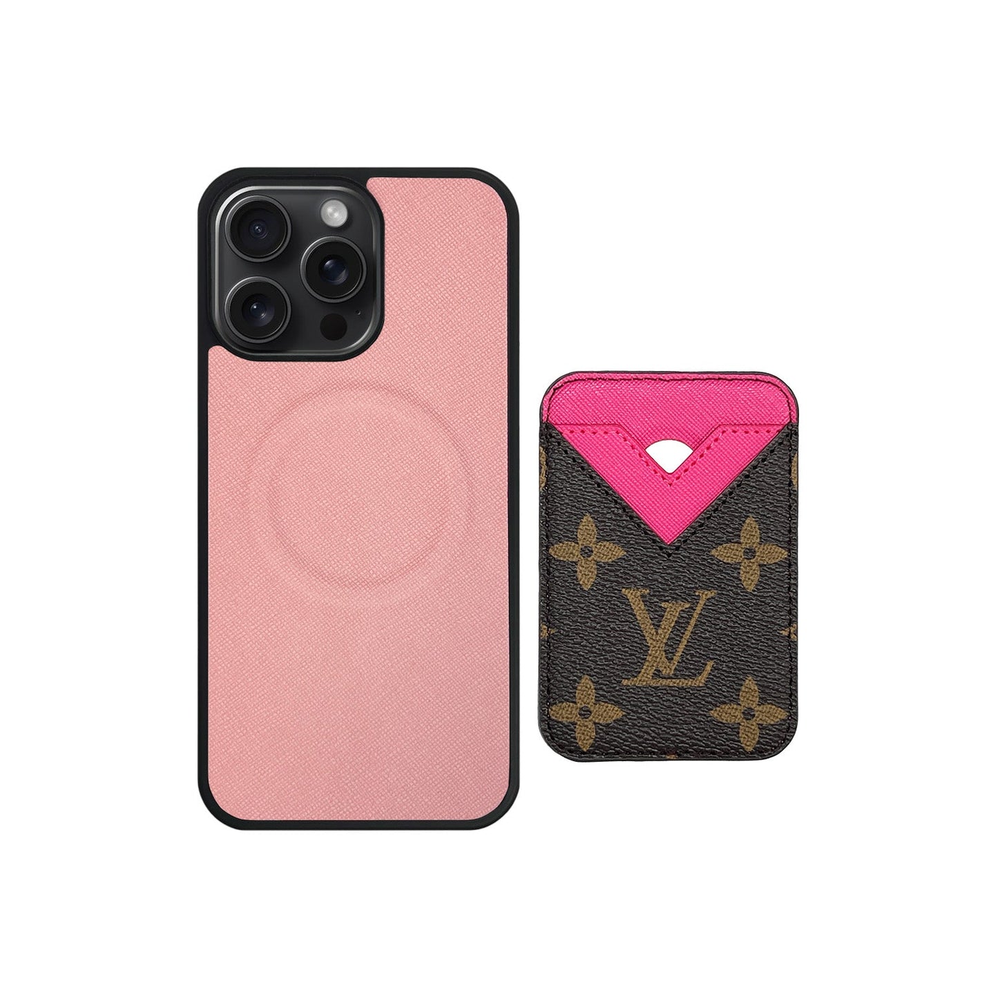 MAGSAFE CARDHOLDER LV PINK AND BROWN MONOGRAM