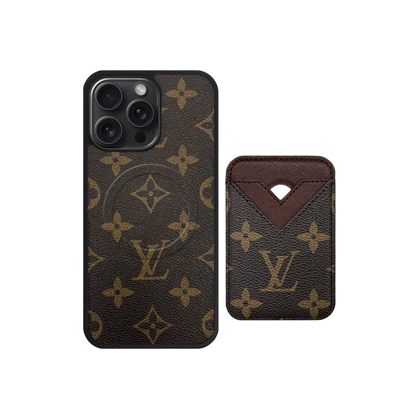 SET MAGSAFE CARDHOLDER LV MONOGRAM BROWN