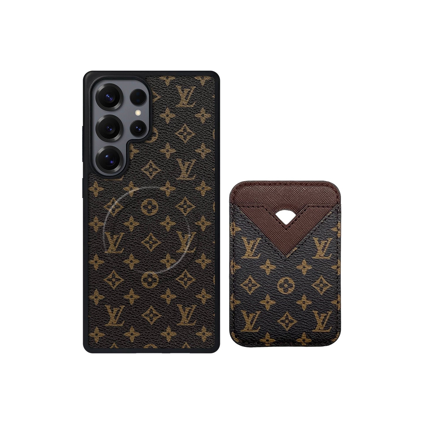 SET MAGSAFE CARDHOLDER LV SMALL MONOGRAM BROWN