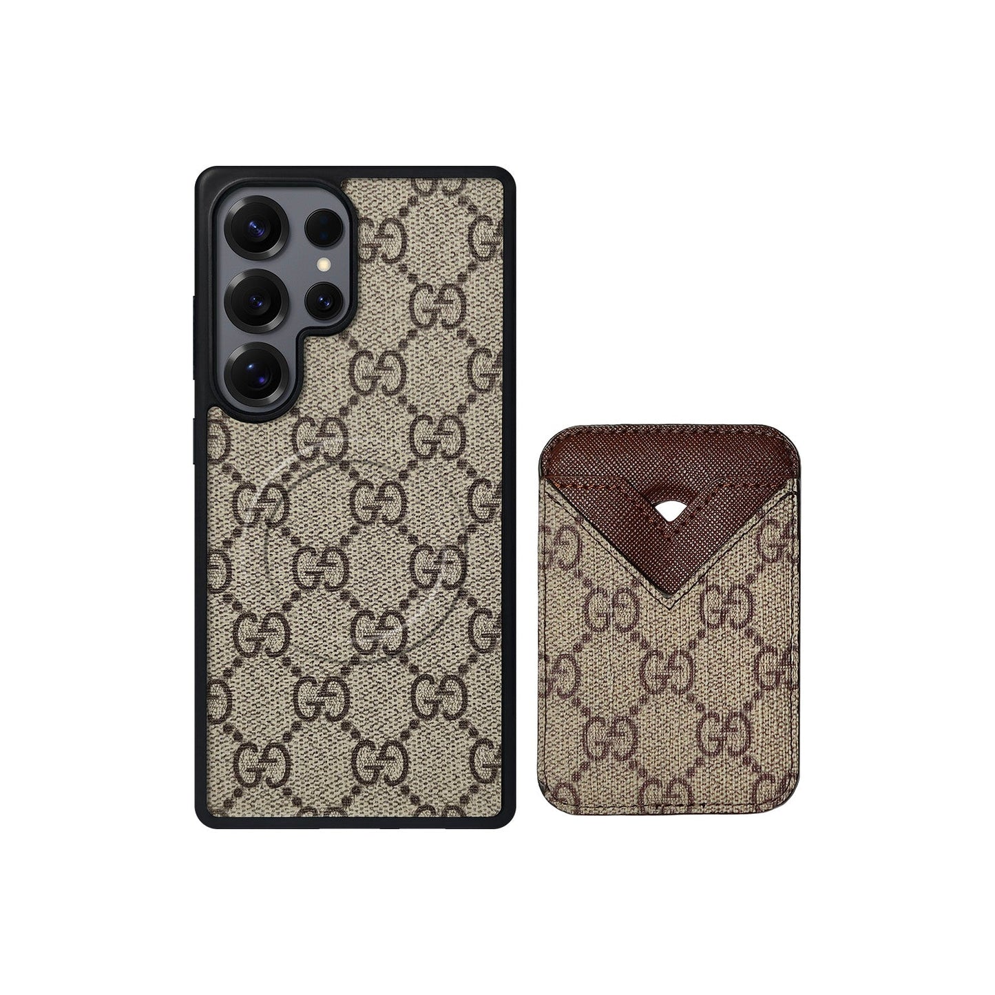 BROWN GG MONOGRAM CARDHOLDER FULLY COVERED