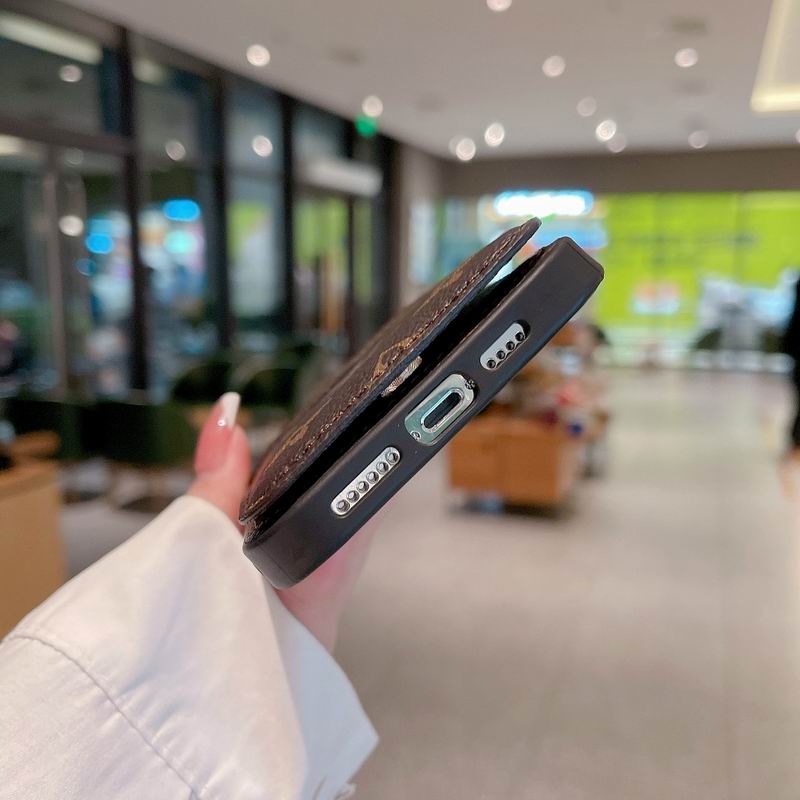 Luxury Leather LV Phone Case Style Card Holder for iPhone