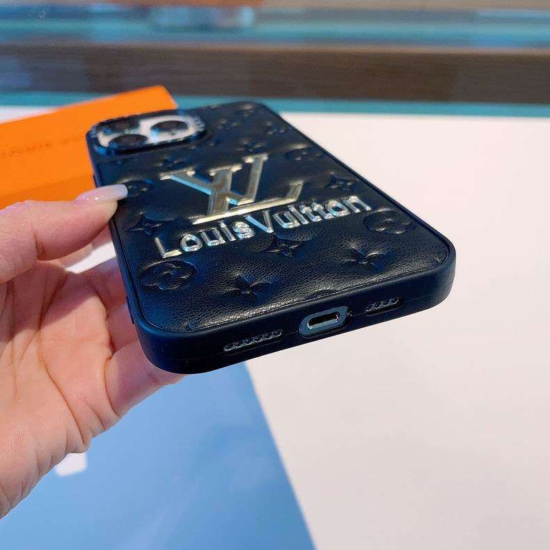 LV Leather Phone Case for iPhone 14 13 12 Pro Max Plus Series