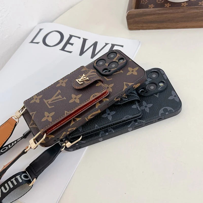 Lv Crossbody Phone Case For Iphone 12-16 Pro Max Plus / 18 Pro / 18 Pro Max