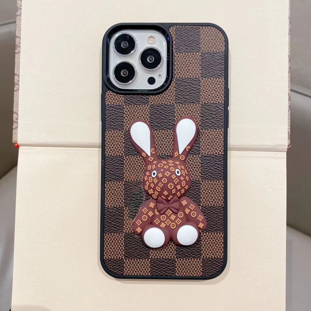 3D Luxury Designer iPhone Case Checkered Pattern