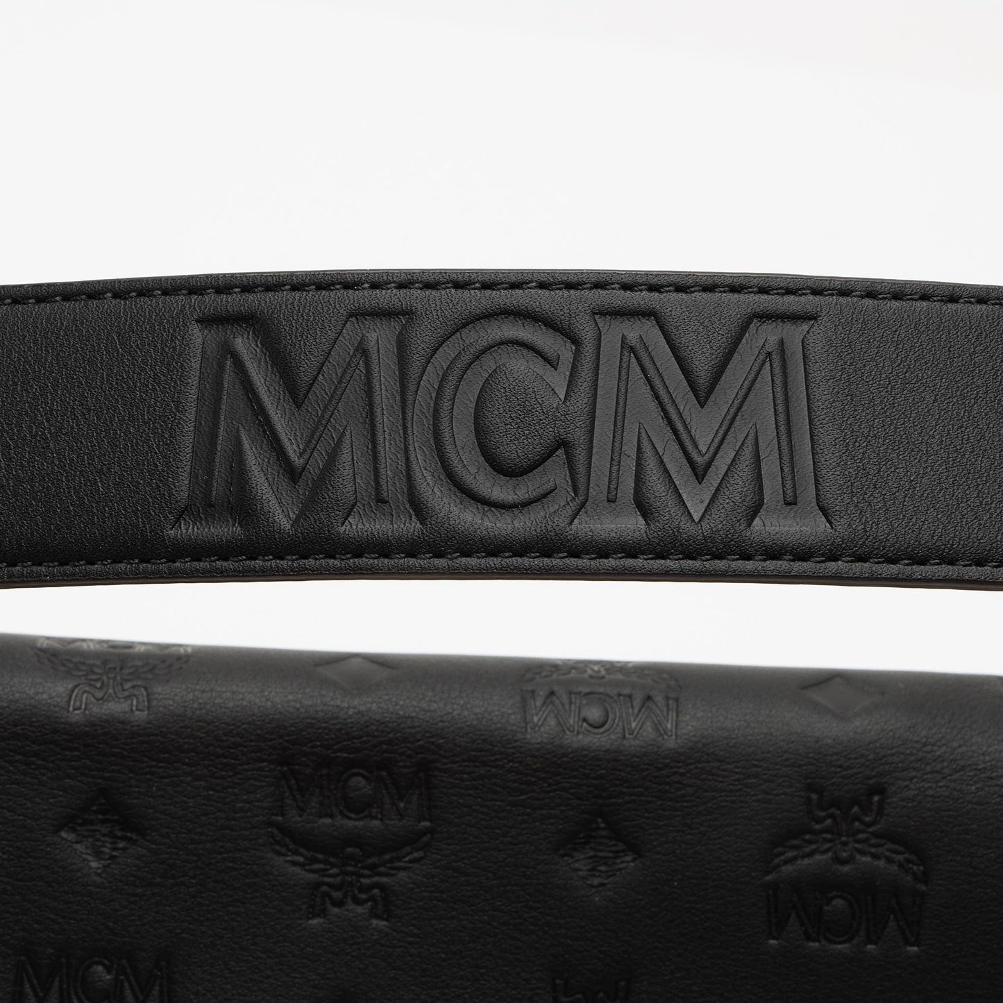 MCM Embossed Leather Essential Two Way Crossbody Bag