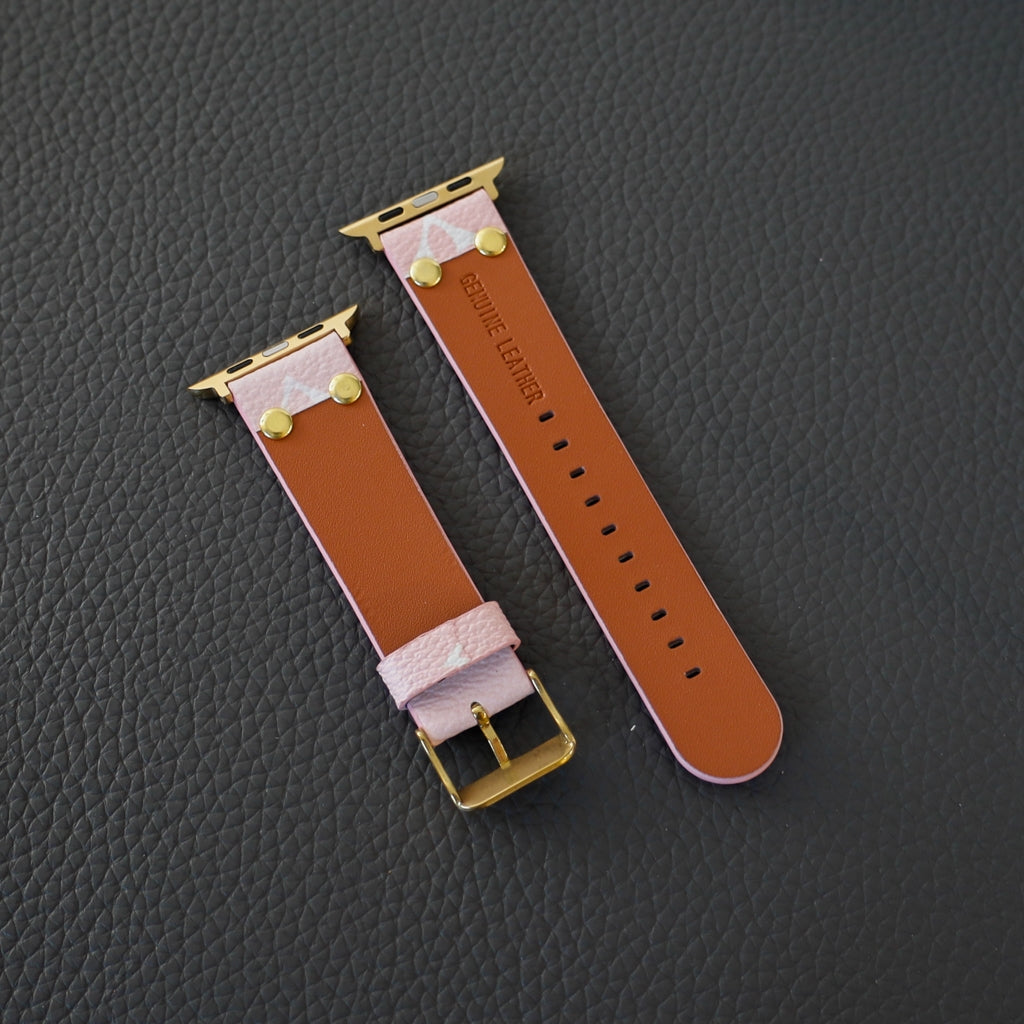 Pink Monogram LV iWatch Band