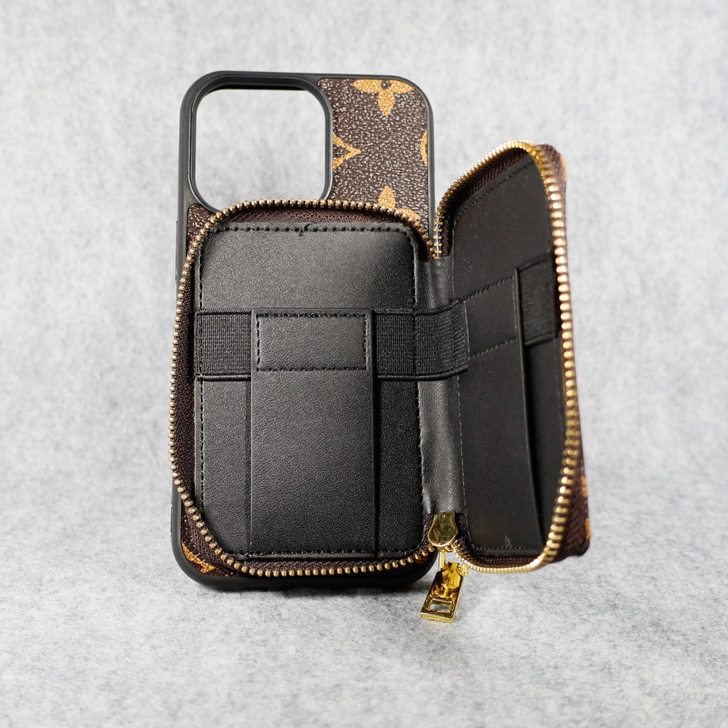 Designer iPhone Case Wallet Zipped Card Holder