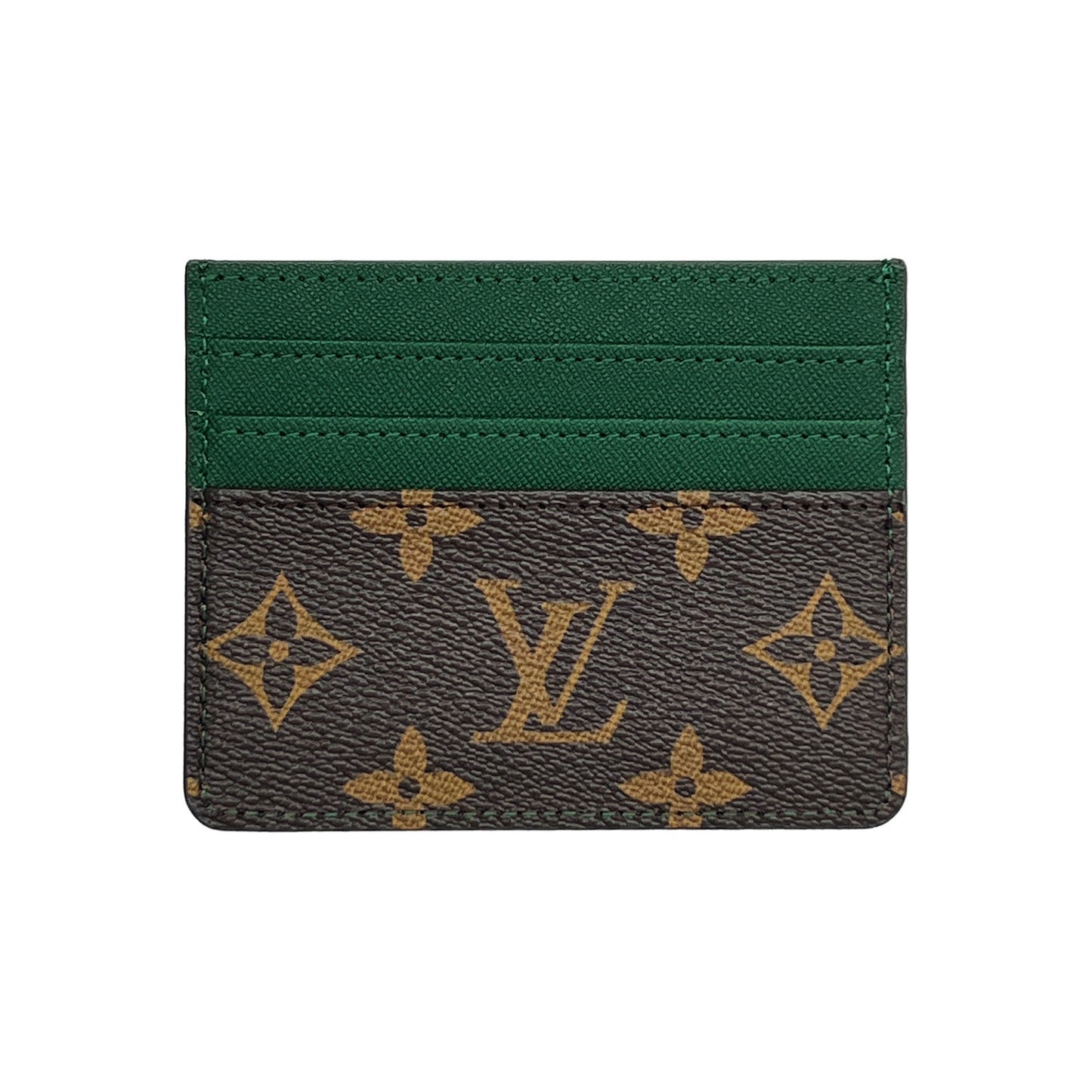 LV GREEN AND BROWN MONOGRAM CARD HOLDER