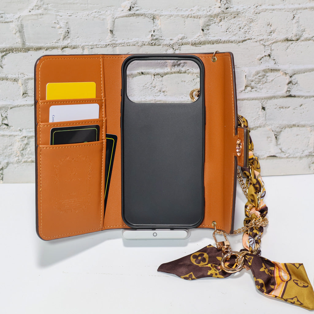 LV iPhone Wallet Brown Monogram for 17/Pro/Pro Max/Air