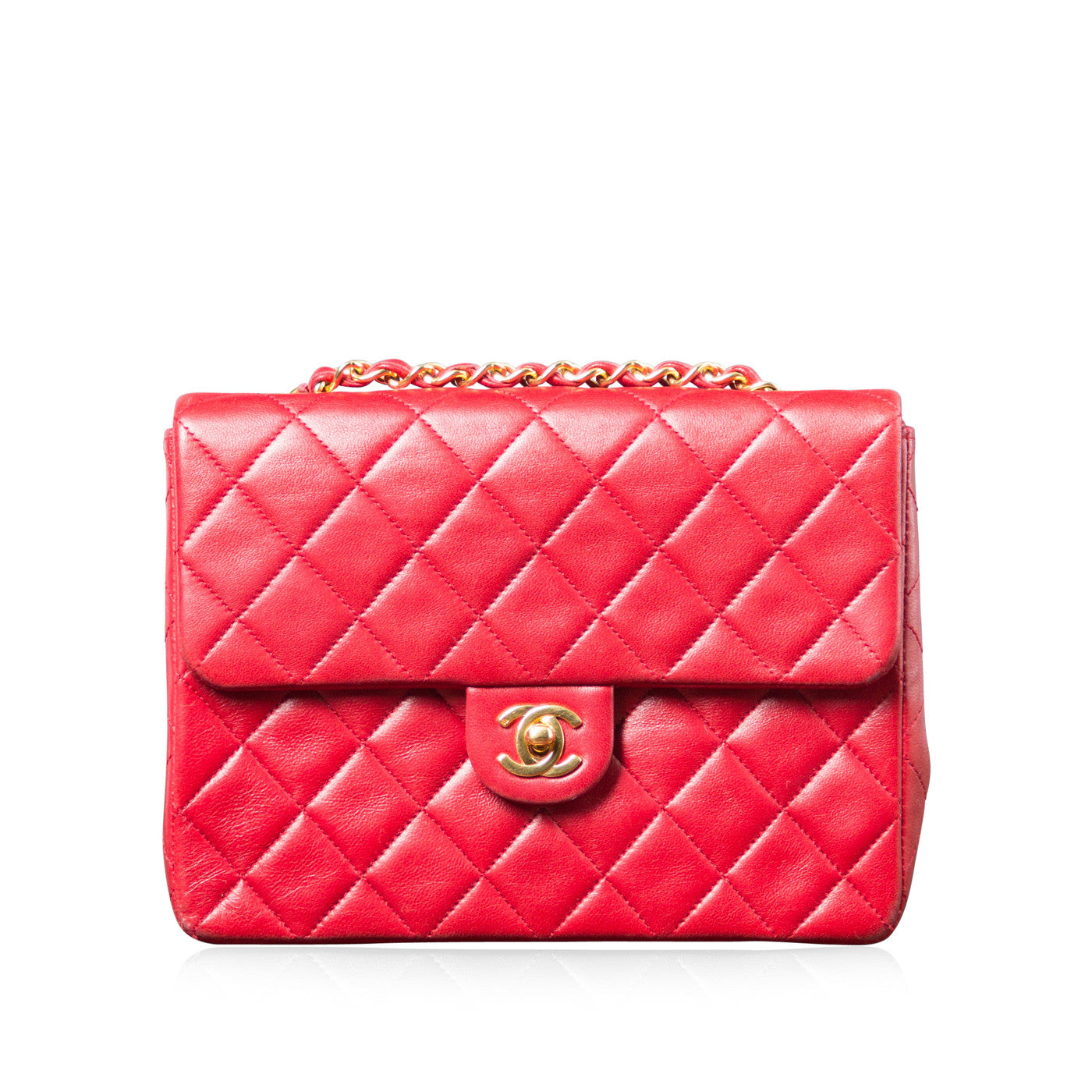 Chanel 2 55 Lambskin Gold Shoulder Bag