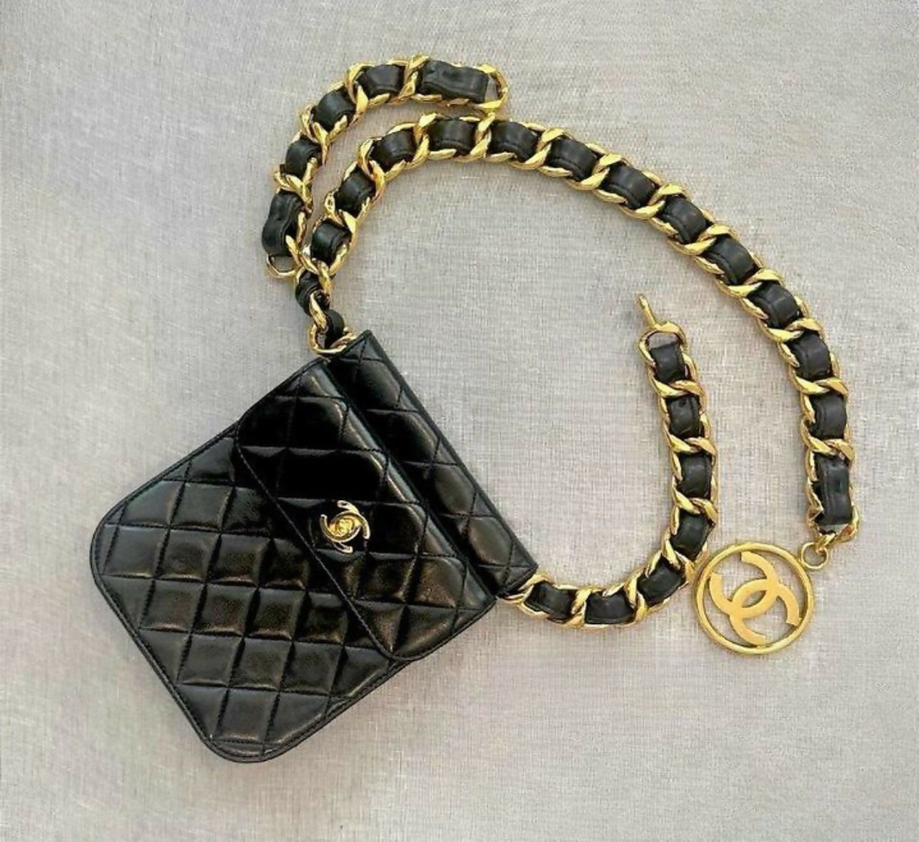 Chanel 1992 Runway Lambskin Belt Bag Collector S Rarity