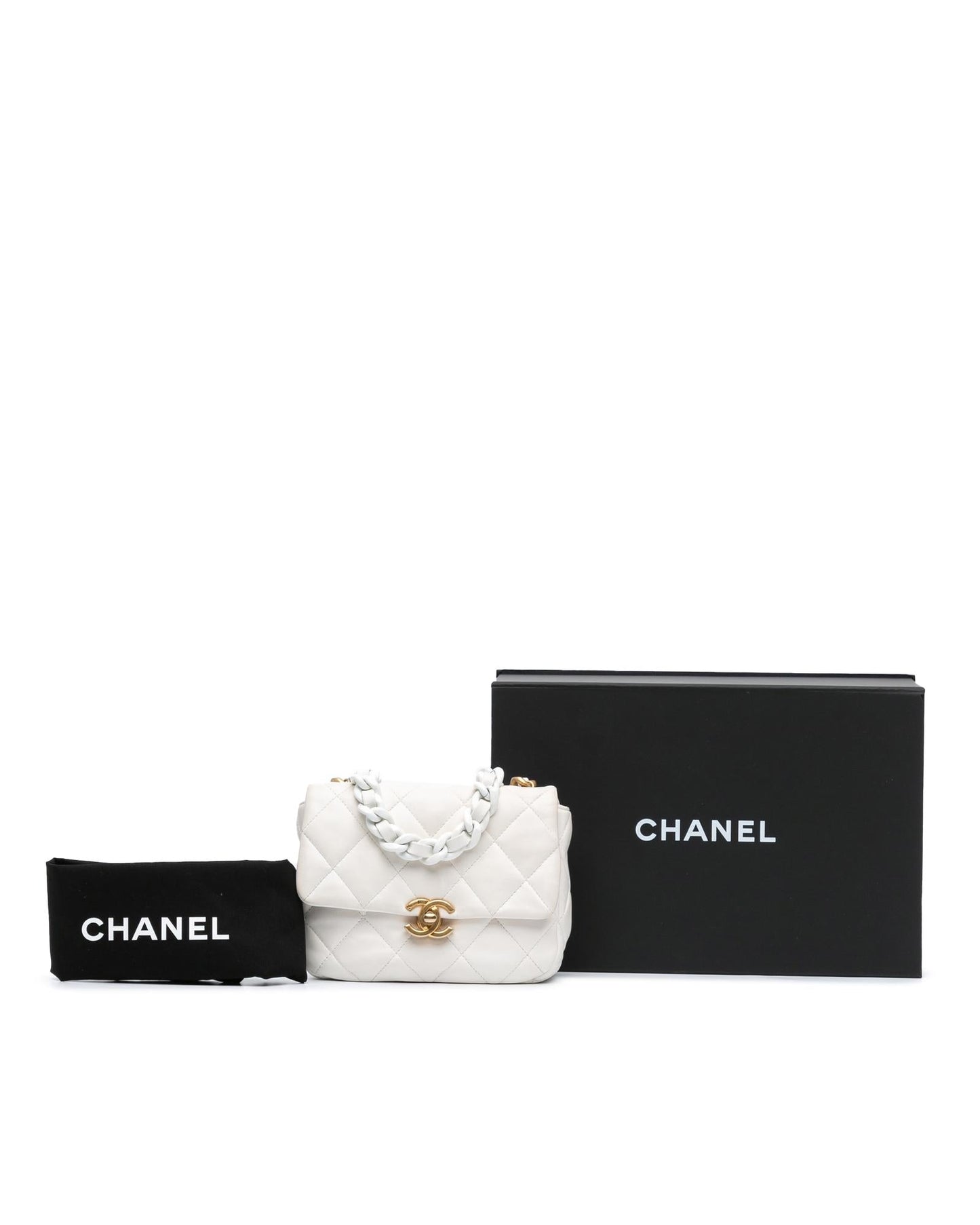 Mini Quilted Lambskin Chain Flap Crossbody Bag