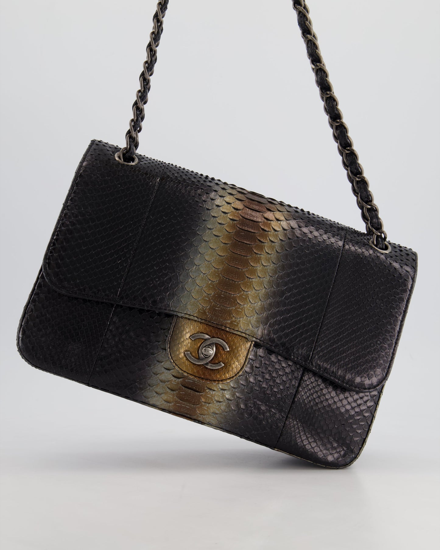 Chanel Flap Classic Leather Black Brown Shoulder Bag