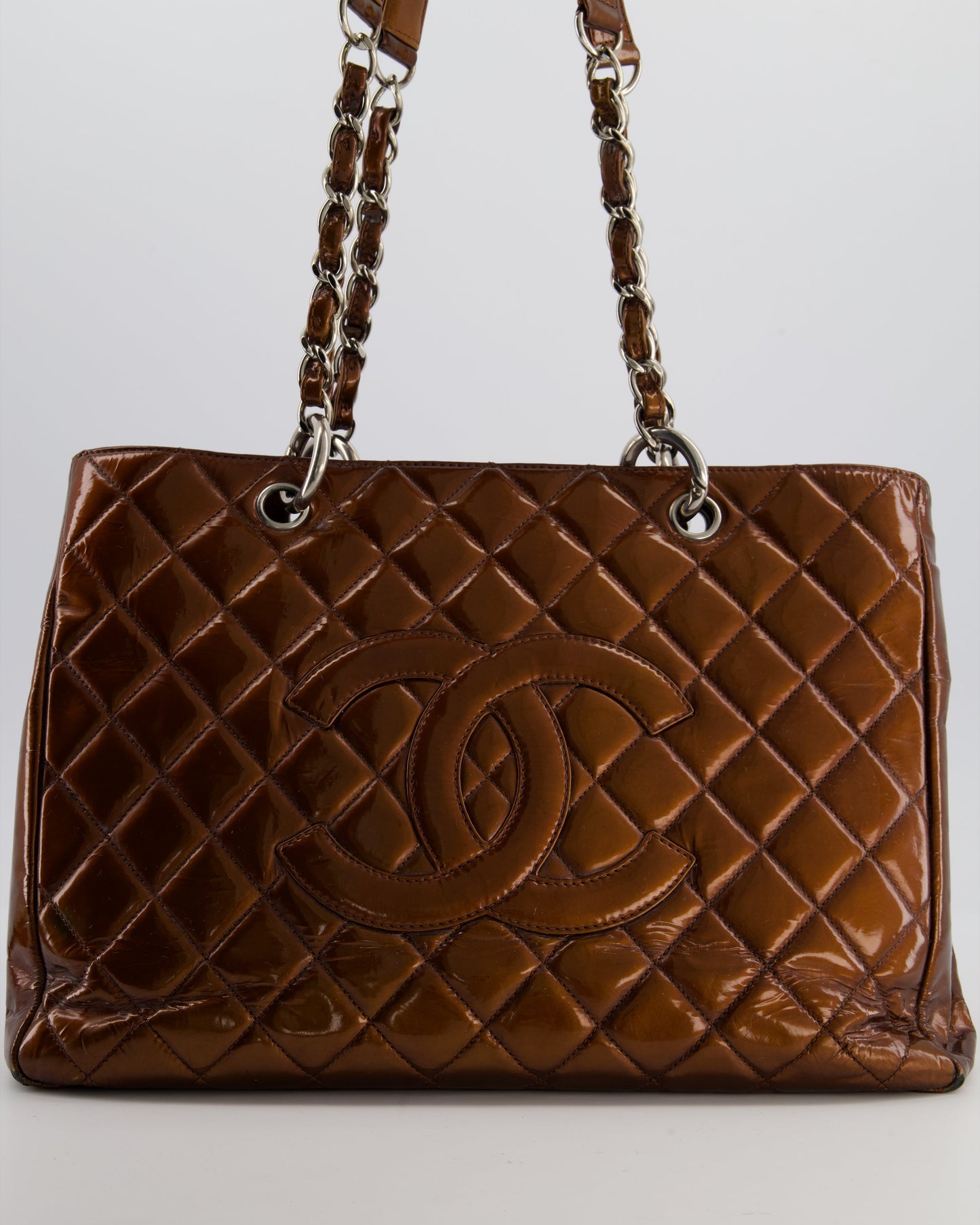 Chanel Leather Silver Luxury Tote Style 2