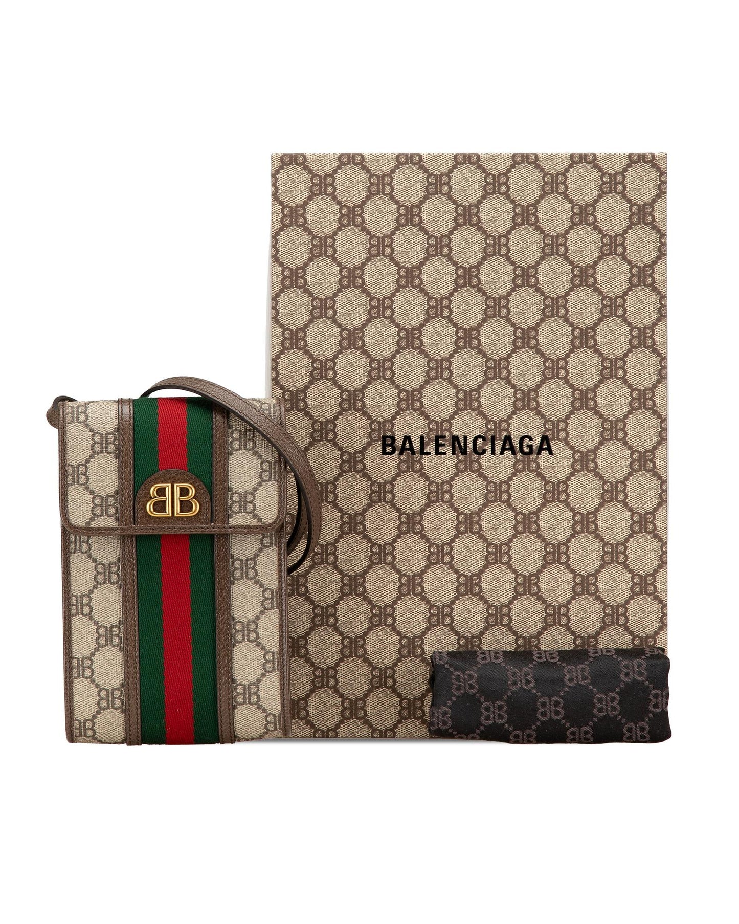 Crossbody Coated Canvas Phone Case with Leather Trim and Magnetic Closure