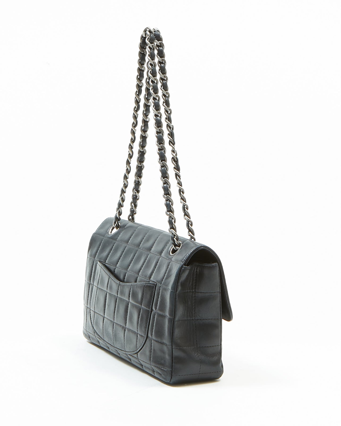 Chanel Black Lambskin Chocolate Bar Single Flap Bag