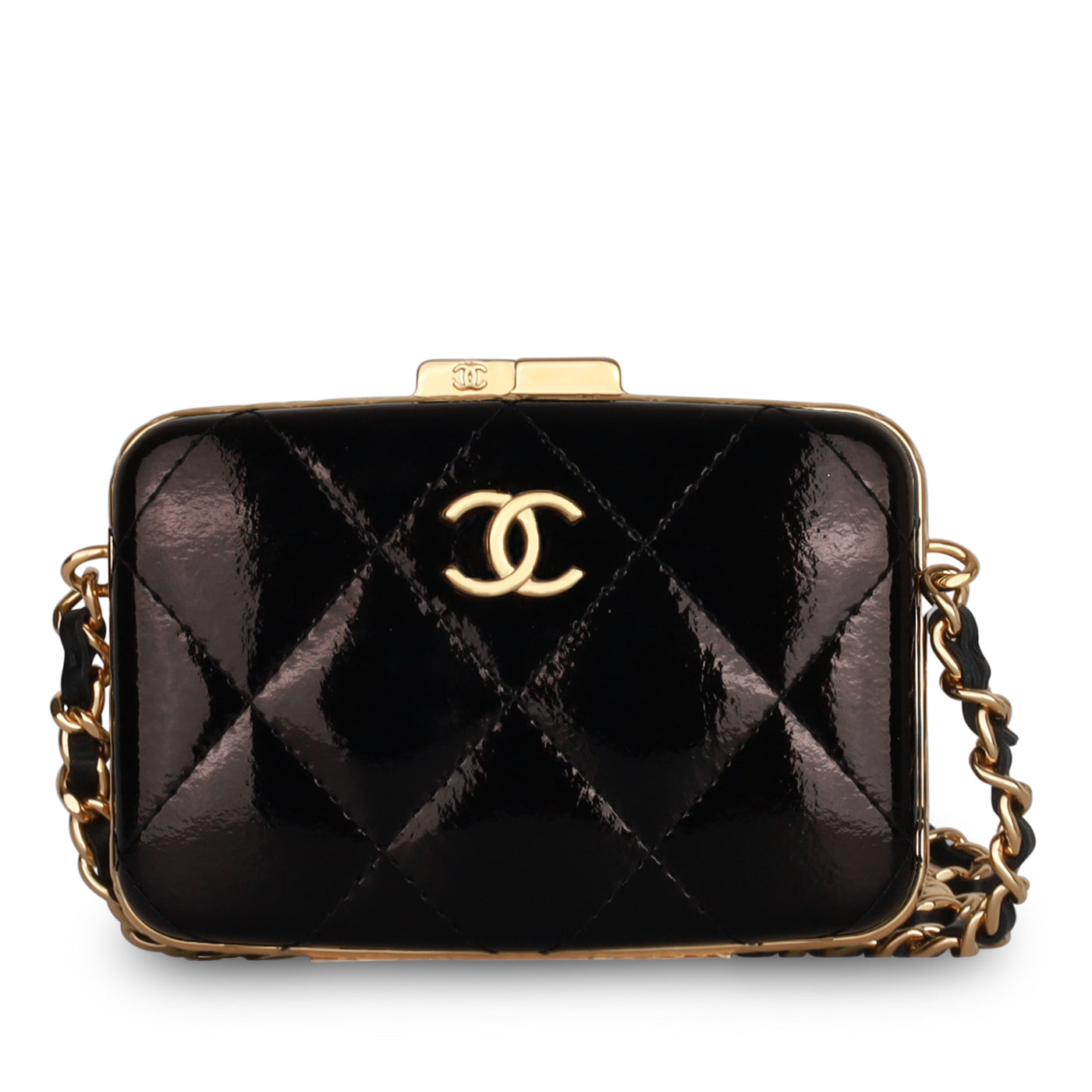 Chanel Patent Leather Black Handbag Patent Leather