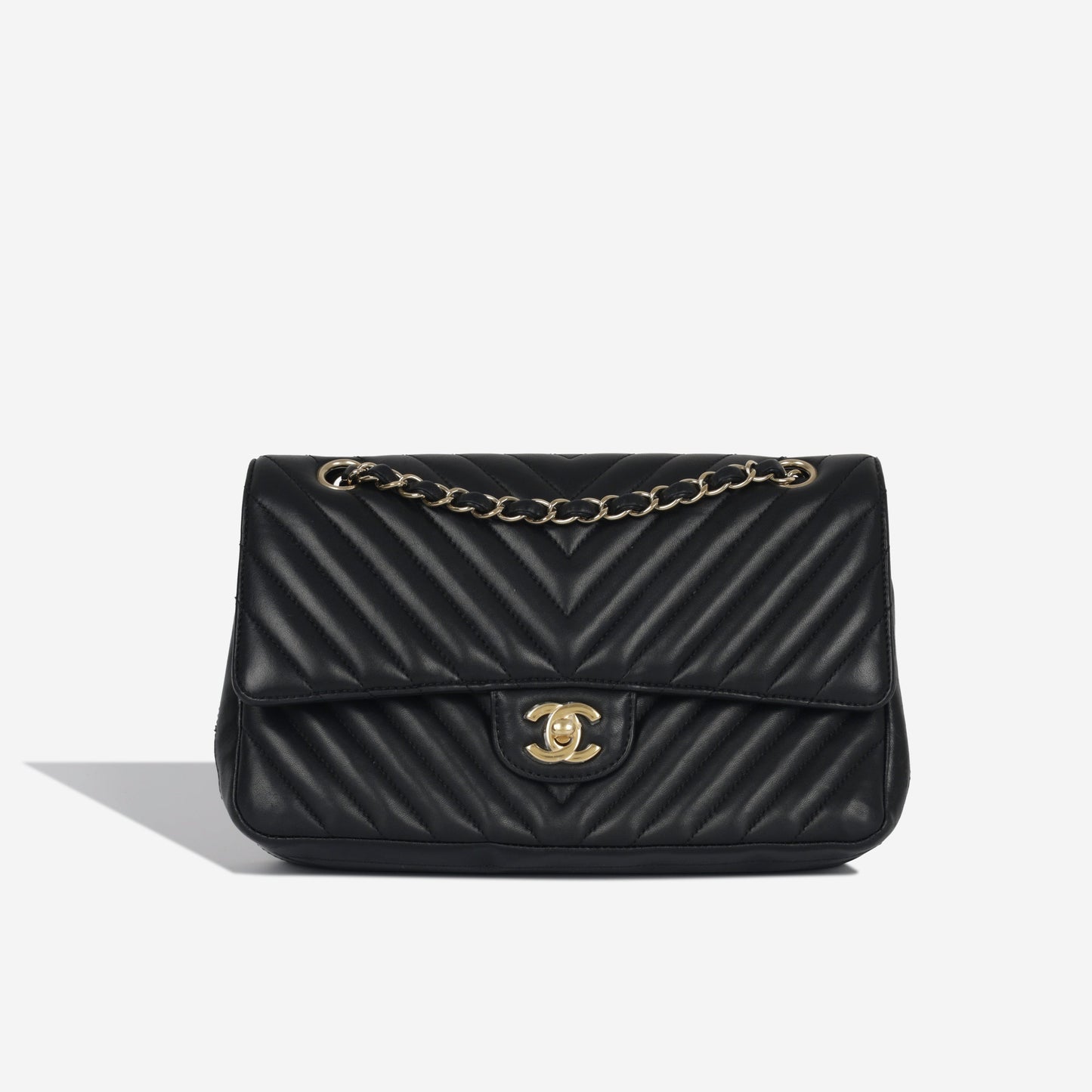 Chanel Classic Flap Lambskin Black Shoulder Bag Style 108