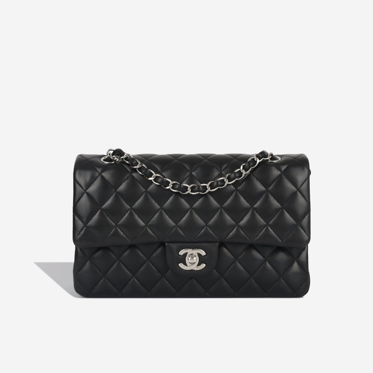 Chanel Classic Flap Lambskin Black Shoulder Bag Style 104