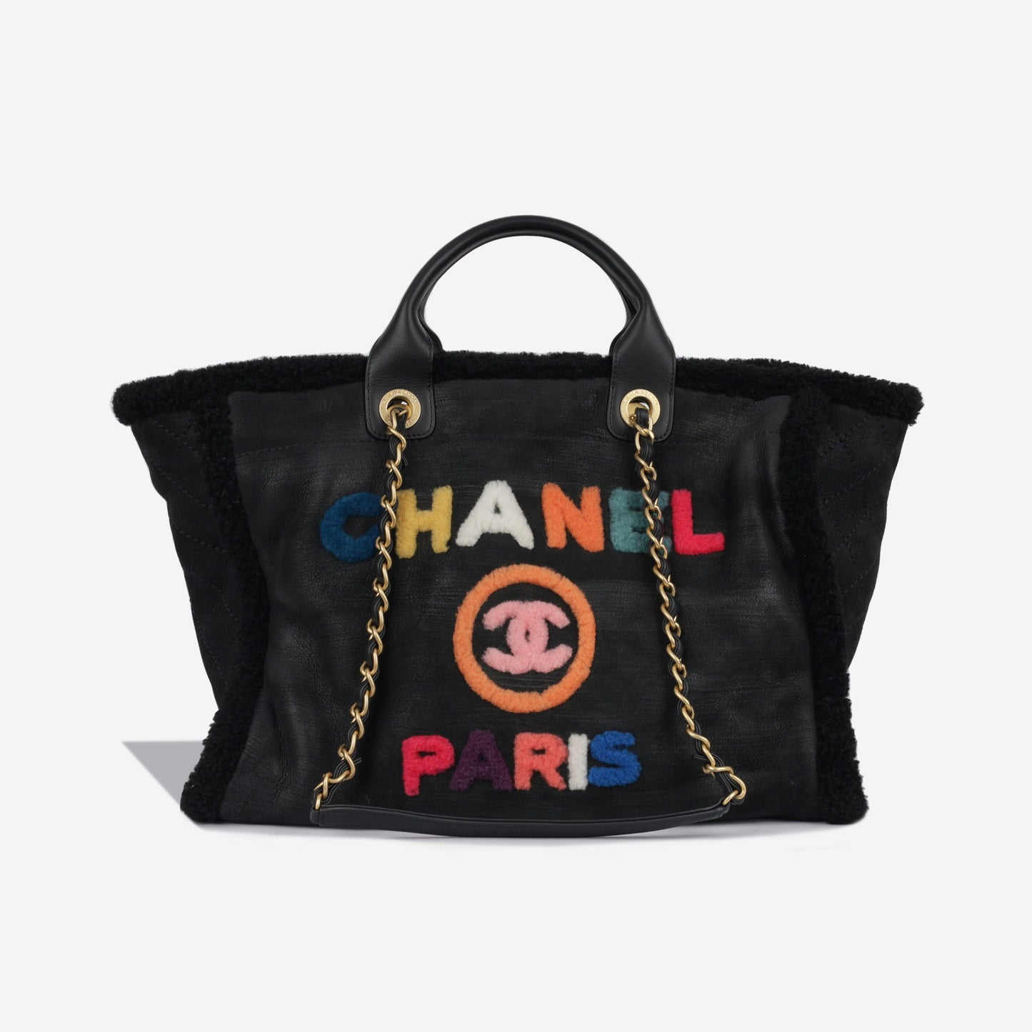 Chanel Deauville Leather Black Tote Bag