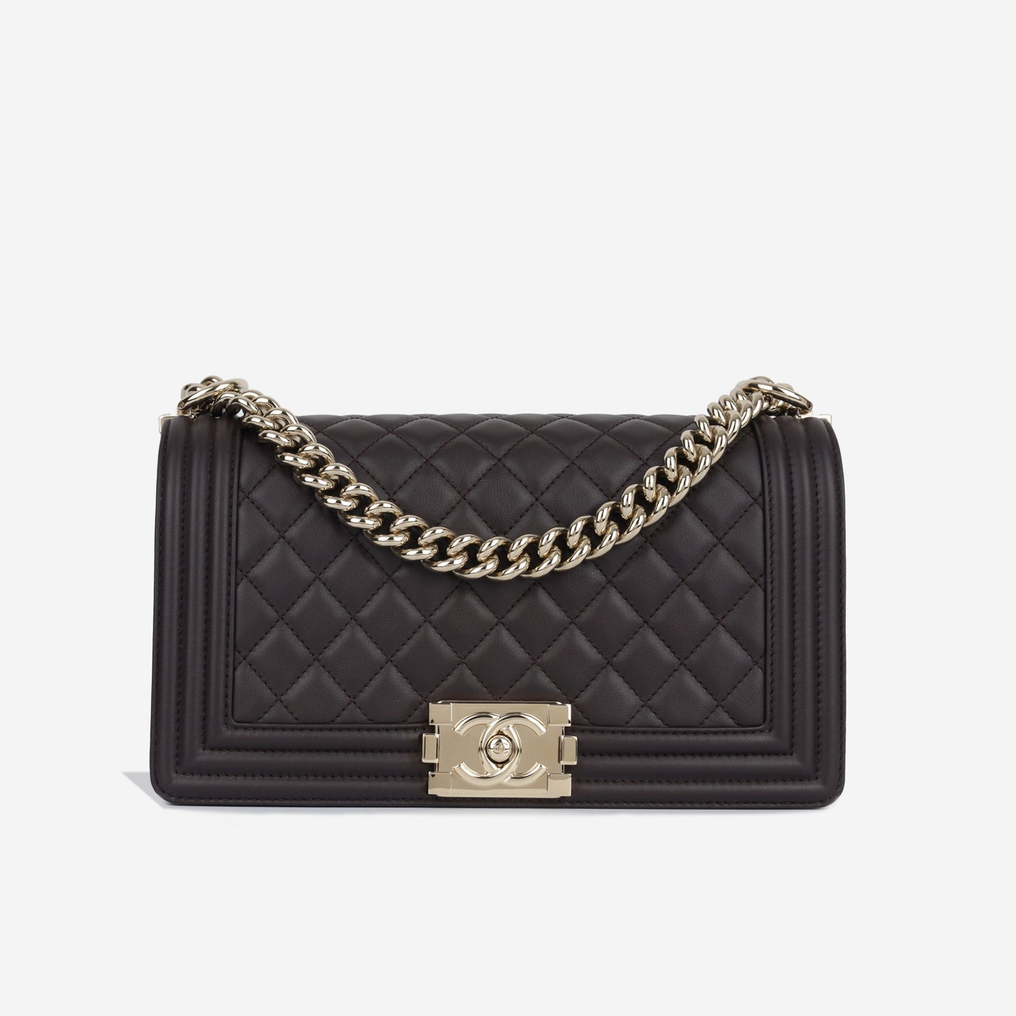 Chanel Boy Bag Lambskin Brown Shoulder Bag Lambskin