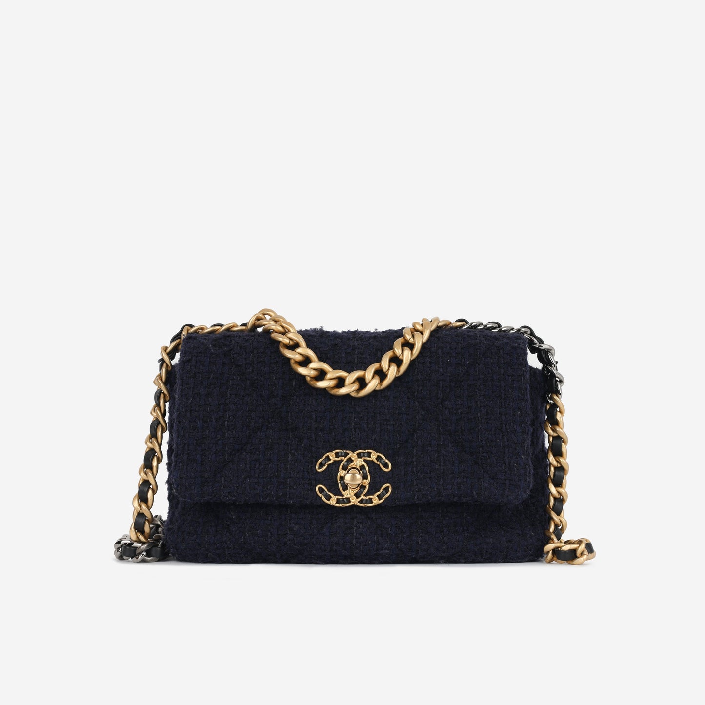 Chanel Chanel 19 Tweed Gold Shoulder Bag