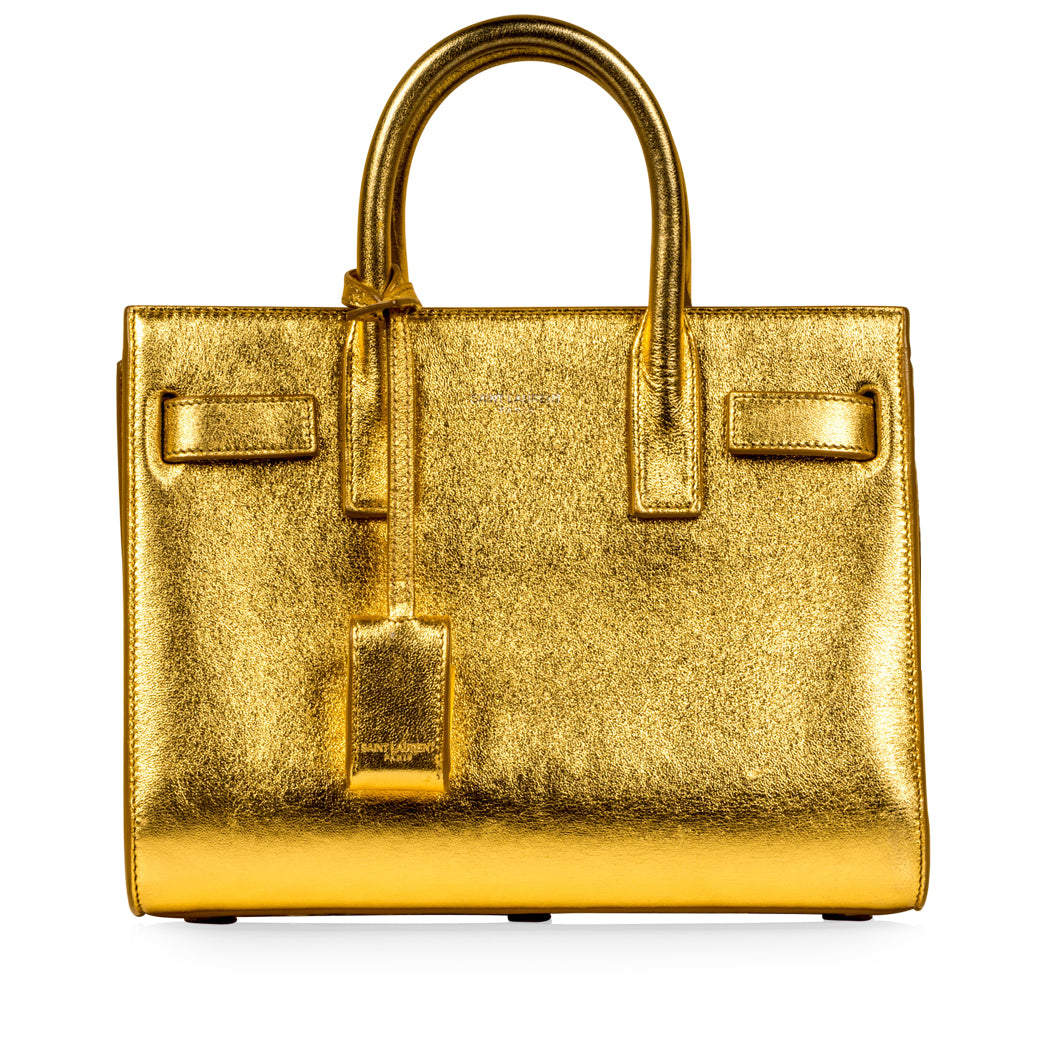 Saint Laurent Sac De Jour Gold Handbag