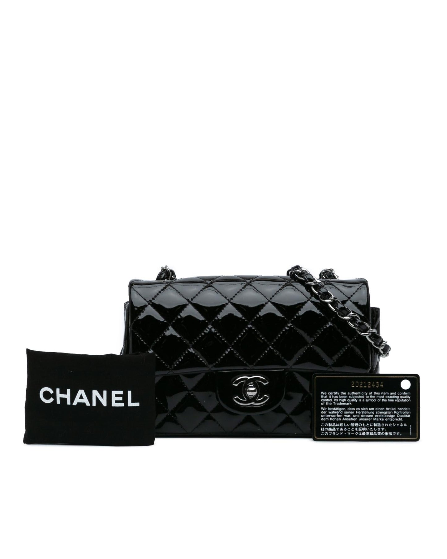 Mini Rectangular Classic Patent Single Flap Crossbody Bag with Chain Strap