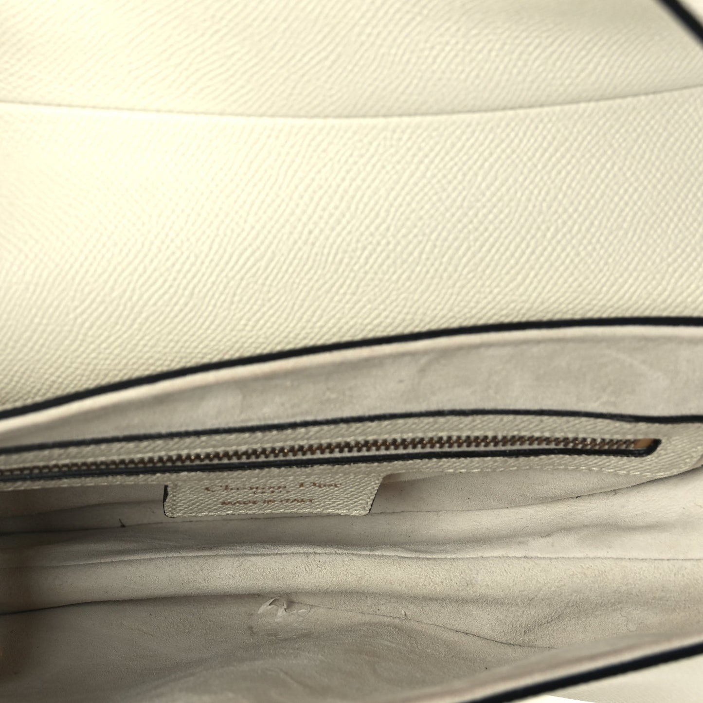 Christian Dior Grained Calfskin Saddle Bag With Strap Latte