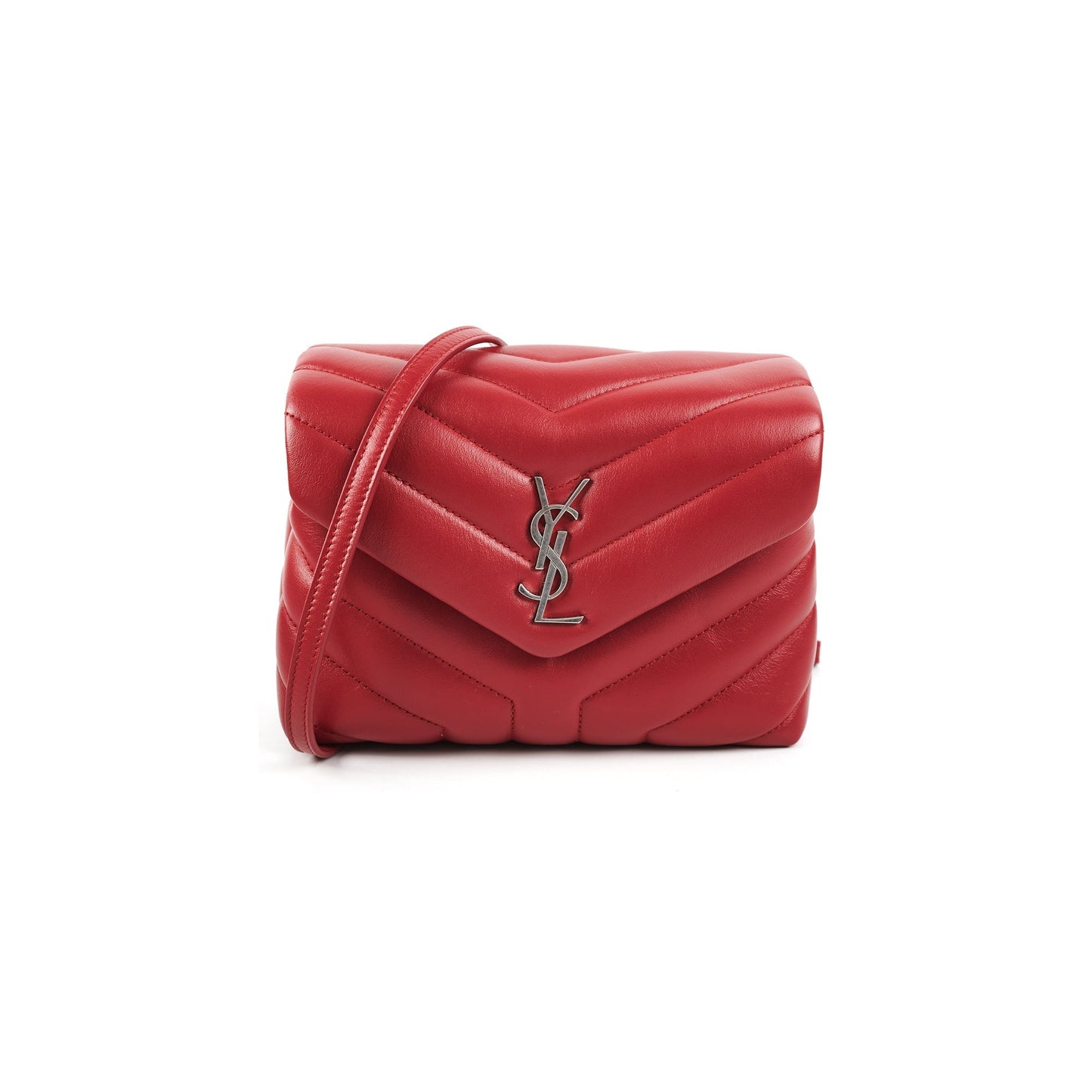 Saint Laurent Toy Leather Red Handbag Red