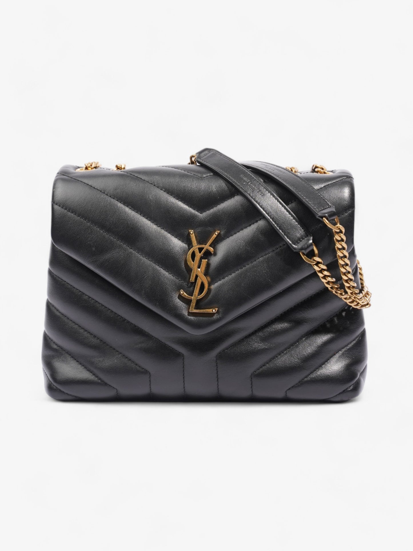 Saint Laurent Loulou Black Calfskin Leather Small