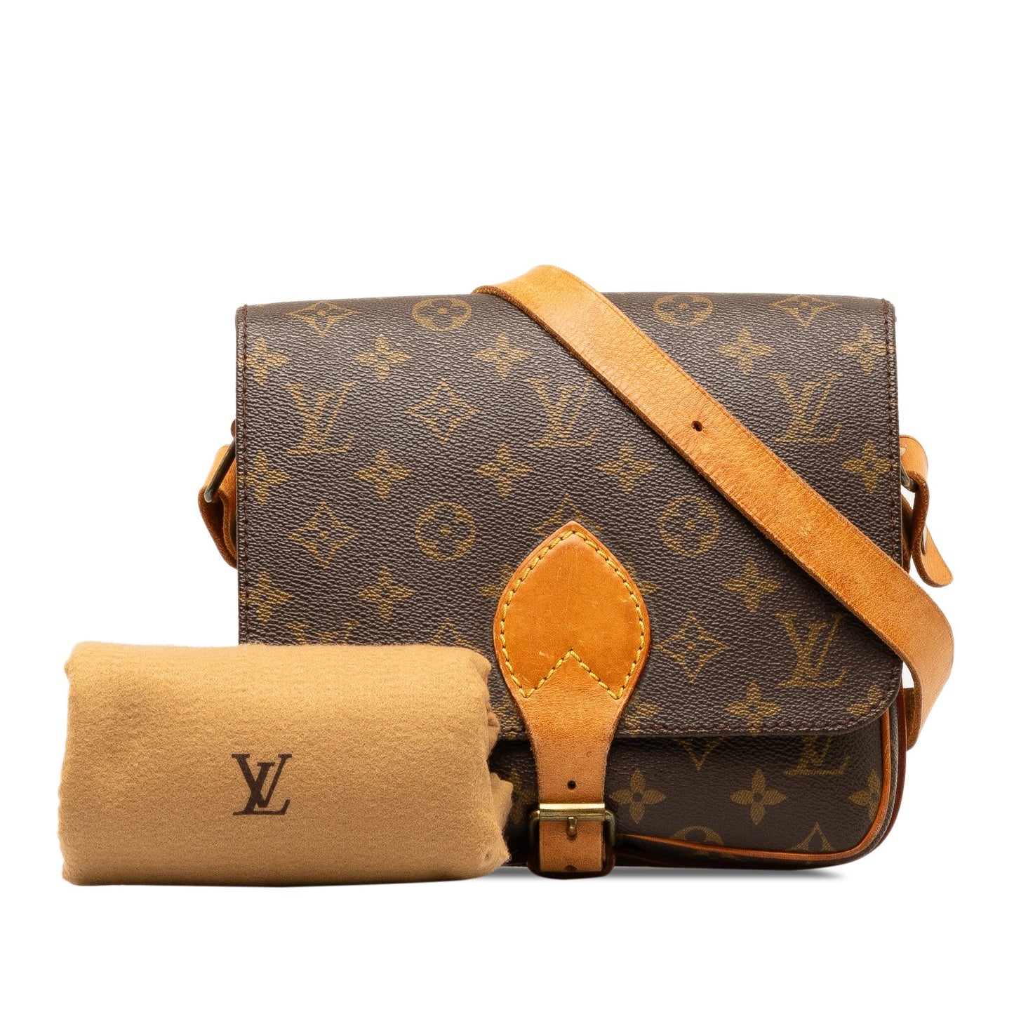 Brown Louis Vuitton Monogram Cartouchiere MM Crossbody Bag