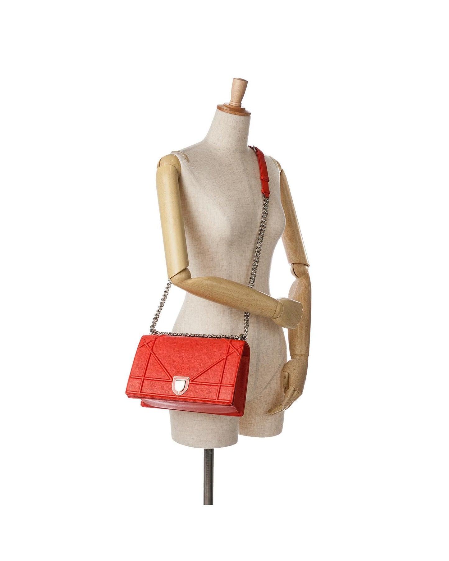 Dior Caro Crossbody Bag Red Leather