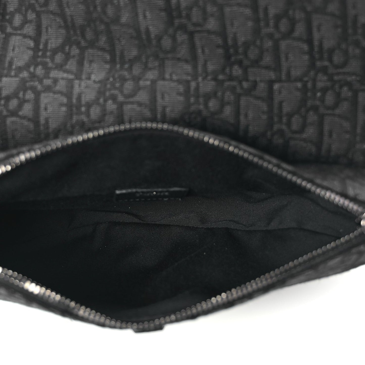Christian Dior Oblique Mens Saddle Bag Black Blue