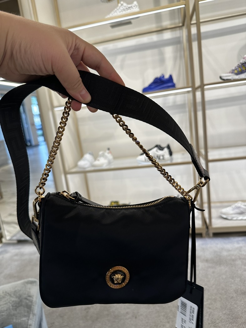 Versace Medusa Nylon Tribute Chain Shoulder Bag