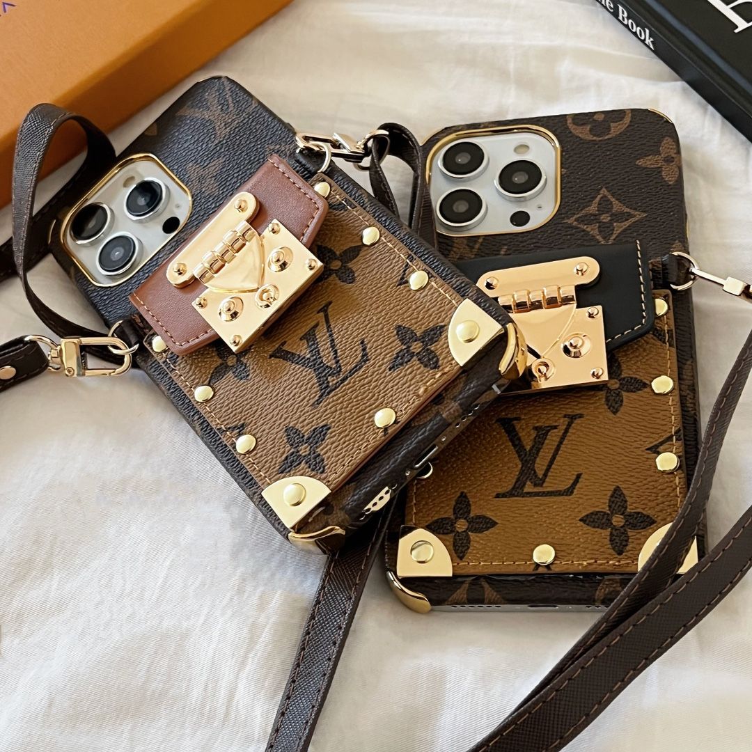 LV Phone Case Crossbody Lanyard Card Slot for iPhone