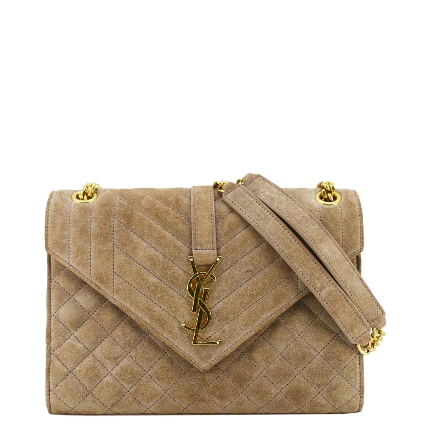 Saint Laurent Envelope Suede Beige Crossbody Style 2