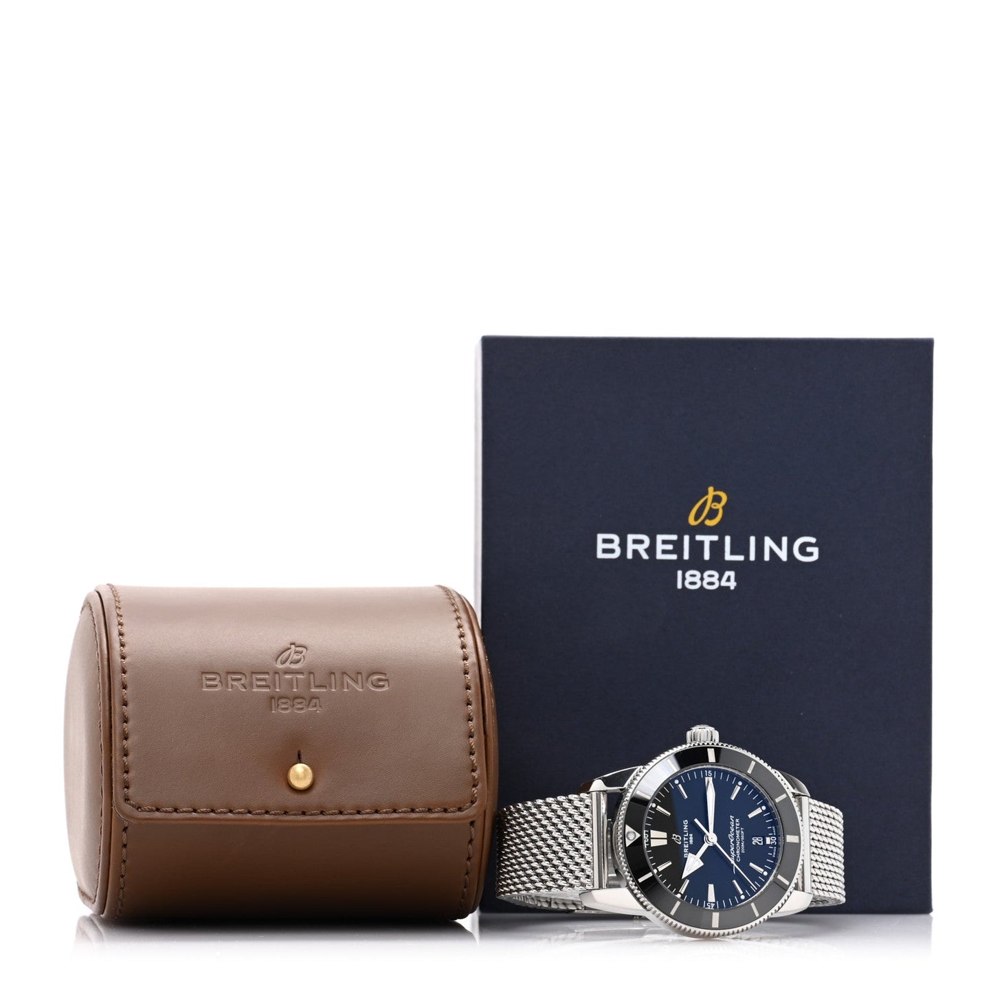 Stainless Steel 44mm Superocean Heritage II B20 Automatic Watch Blue AB2030