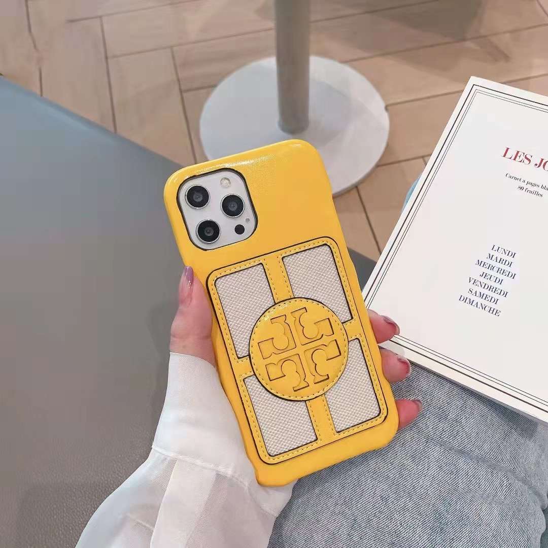 Tory Burch iPhone Case Stamped Textured Leather