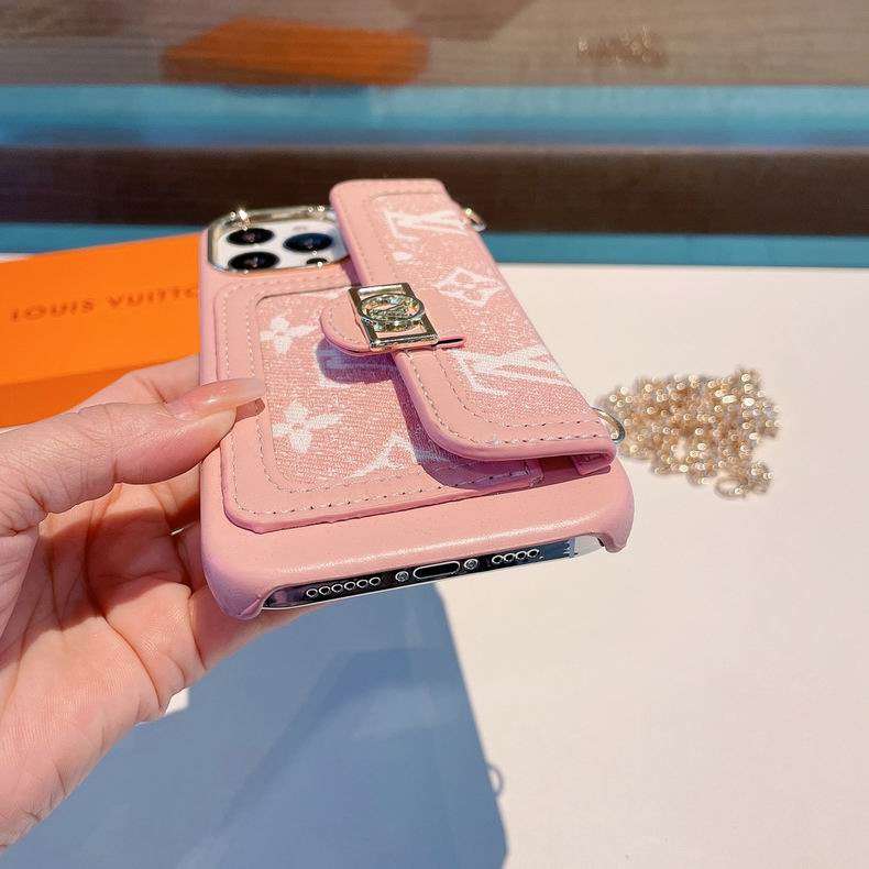 Pink lv iPhone Case Fabric Leather for 11 12 13 Pro Max Series