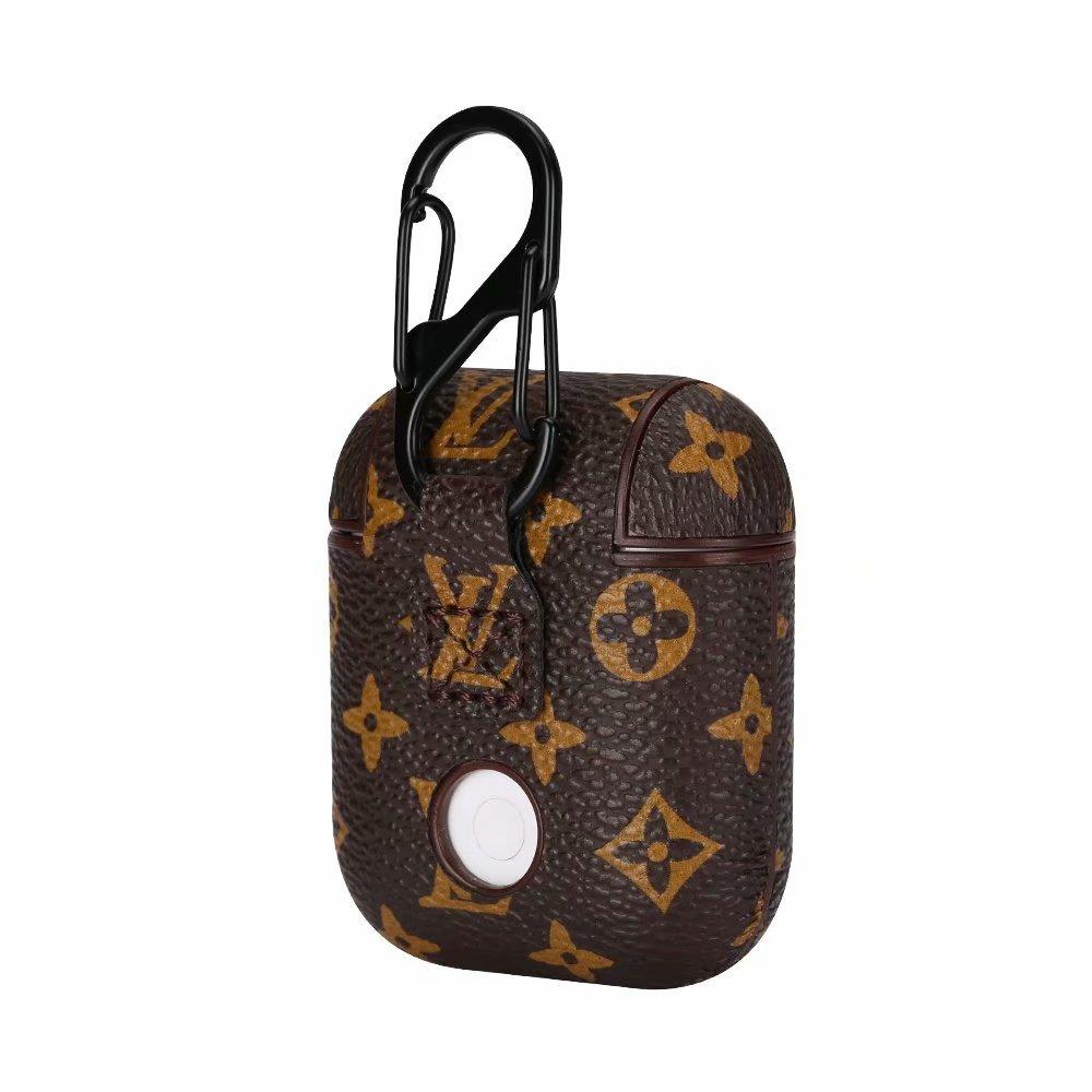 Luxury LV AirPods Cases Brown Small Mono For 12 Gen
