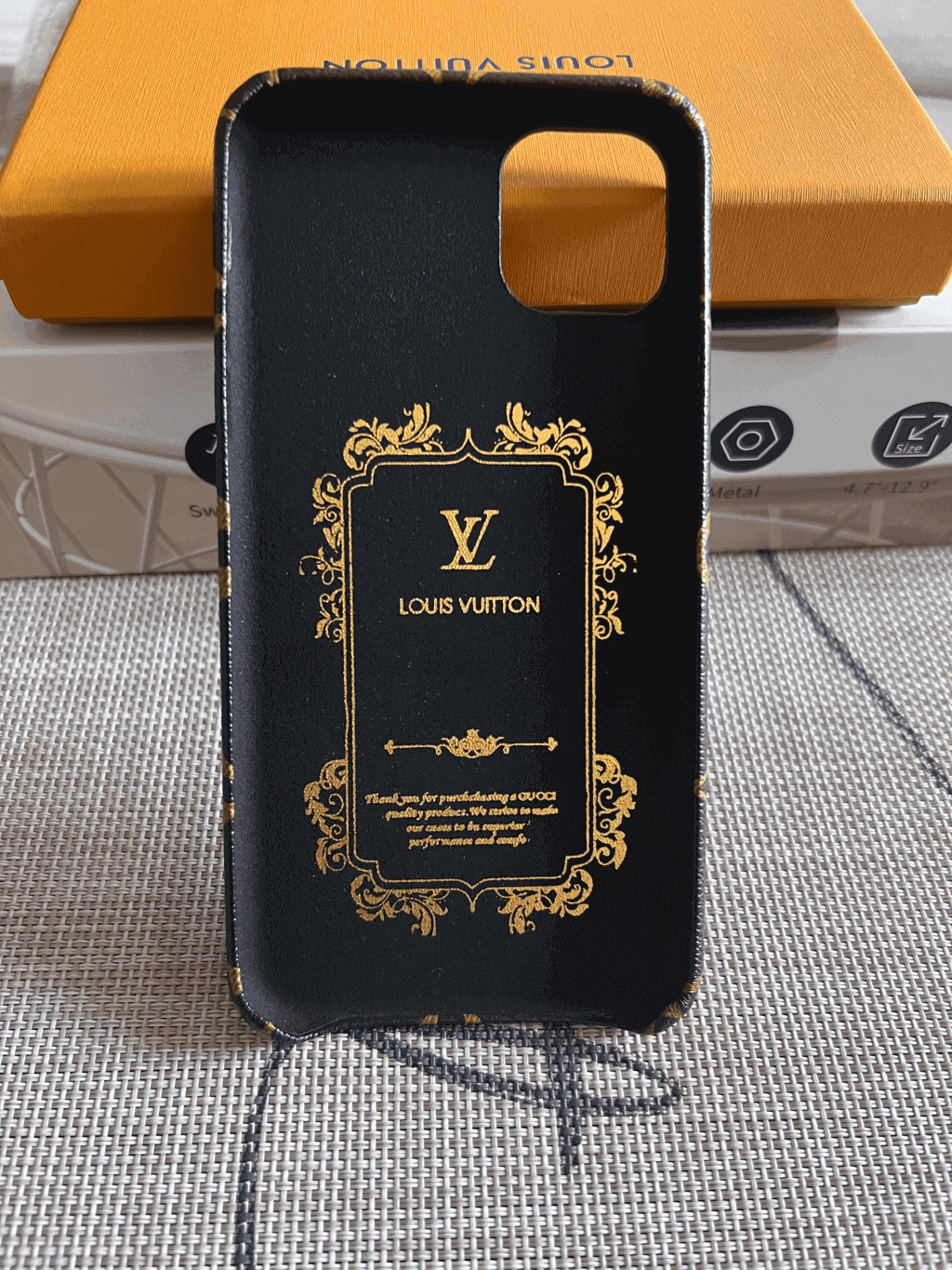 Monogram Leather Phone Case For Iphone 11 12 13 Pro Max / 18 Pro / 18 Pro Max