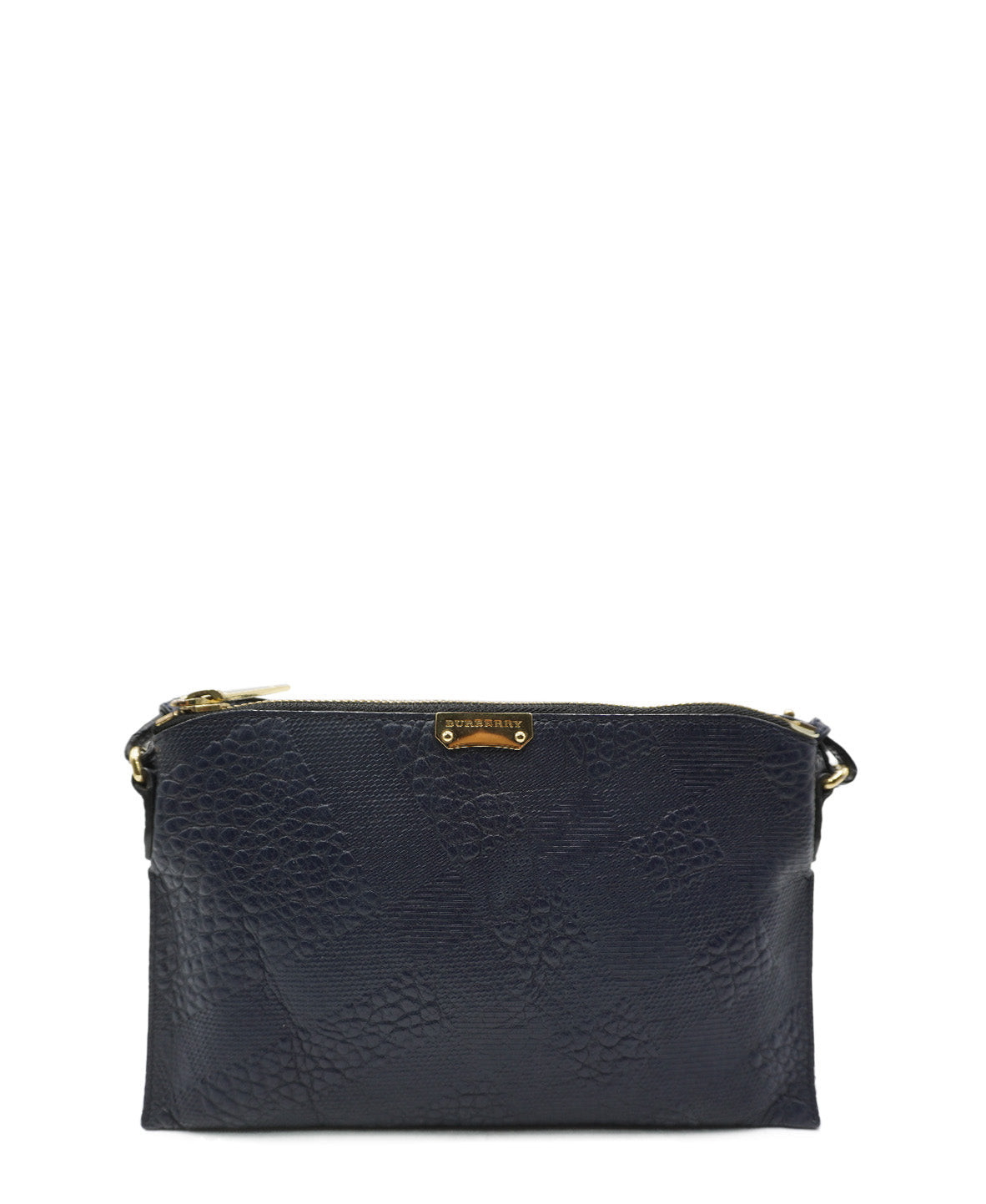 Leather Grain Check Chichester Crossbody Bag Navy