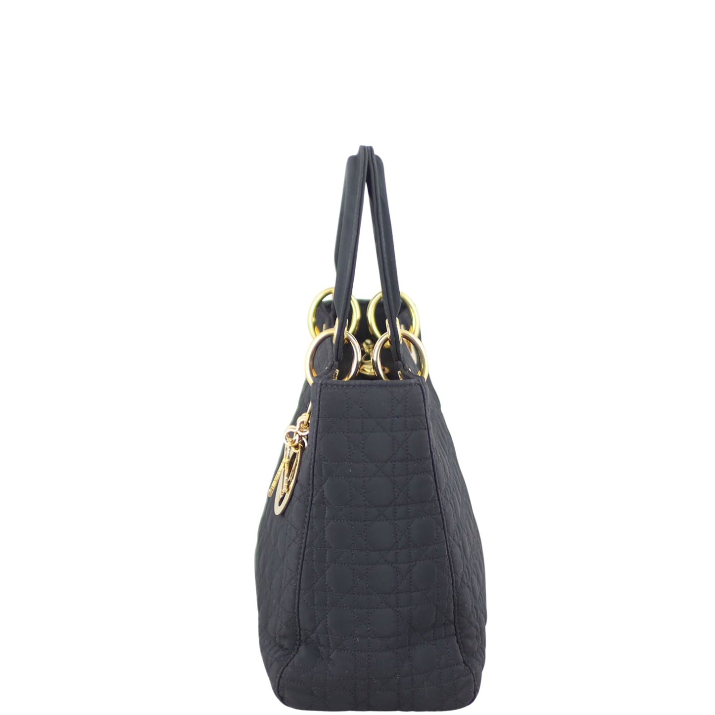 Dior Lady Dior Cannage Quilted Canvas Bag Medium