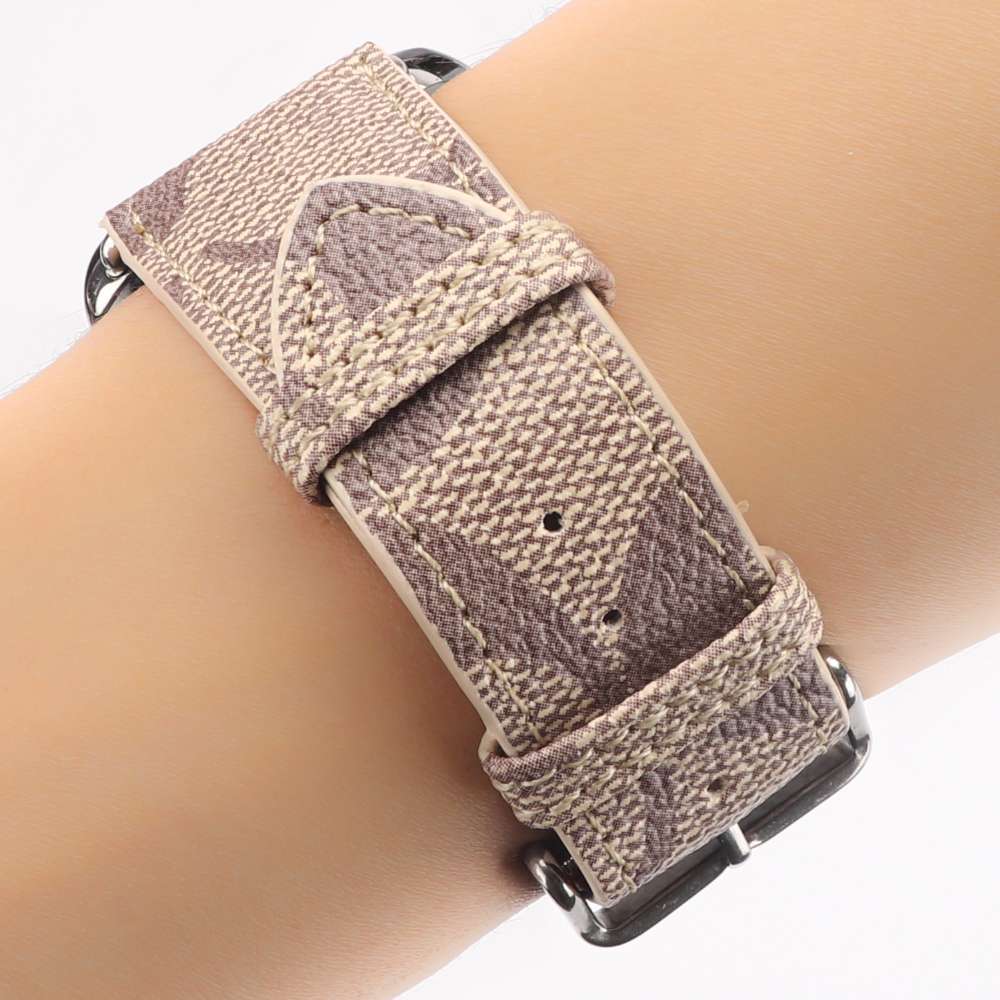 Coach Apple Watch Band Beige Leather