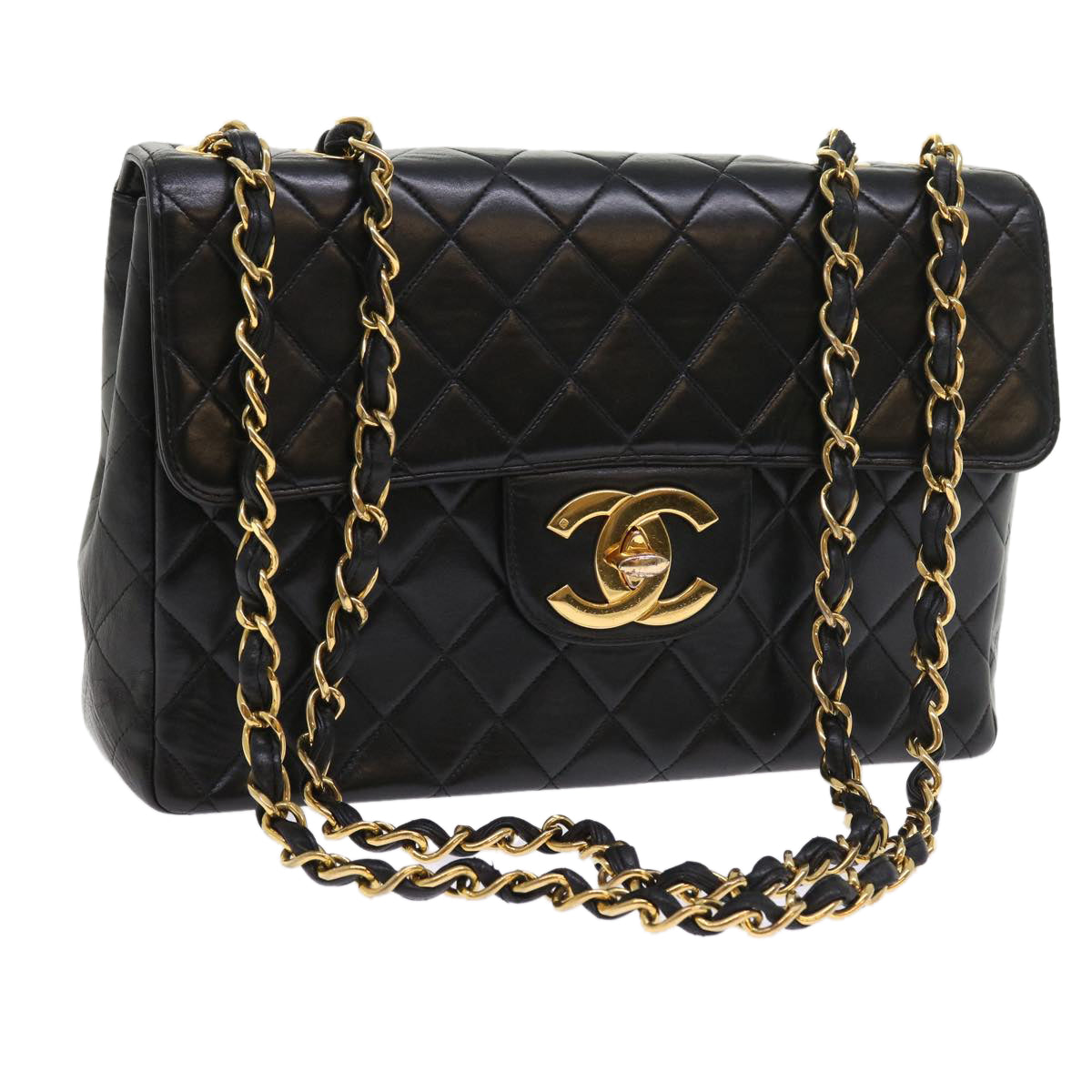 Chanel Leather Black Chain Shoulder Bag